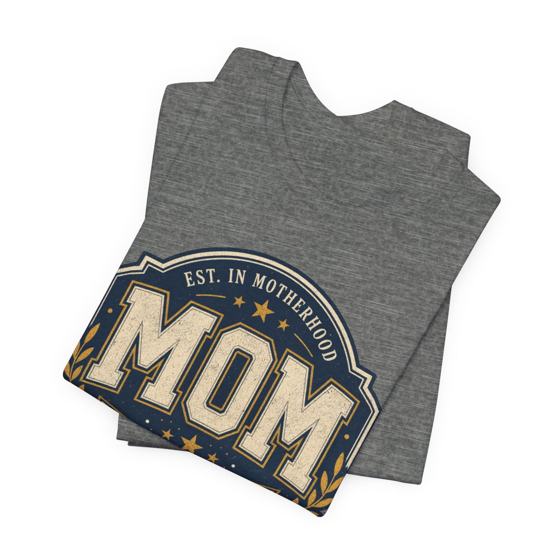 Mom Vintage Emblem Tee — "Grace Over Perfection" Mother's Day Shirt - Pearl & Wings