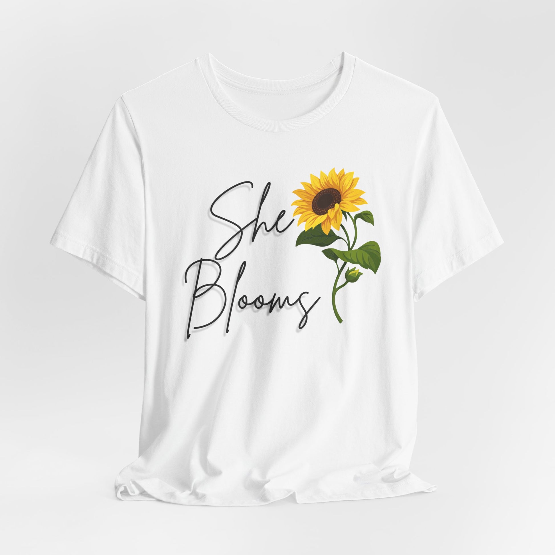 She Blooms Sunflower Graphic Tee - Pearl & Wings