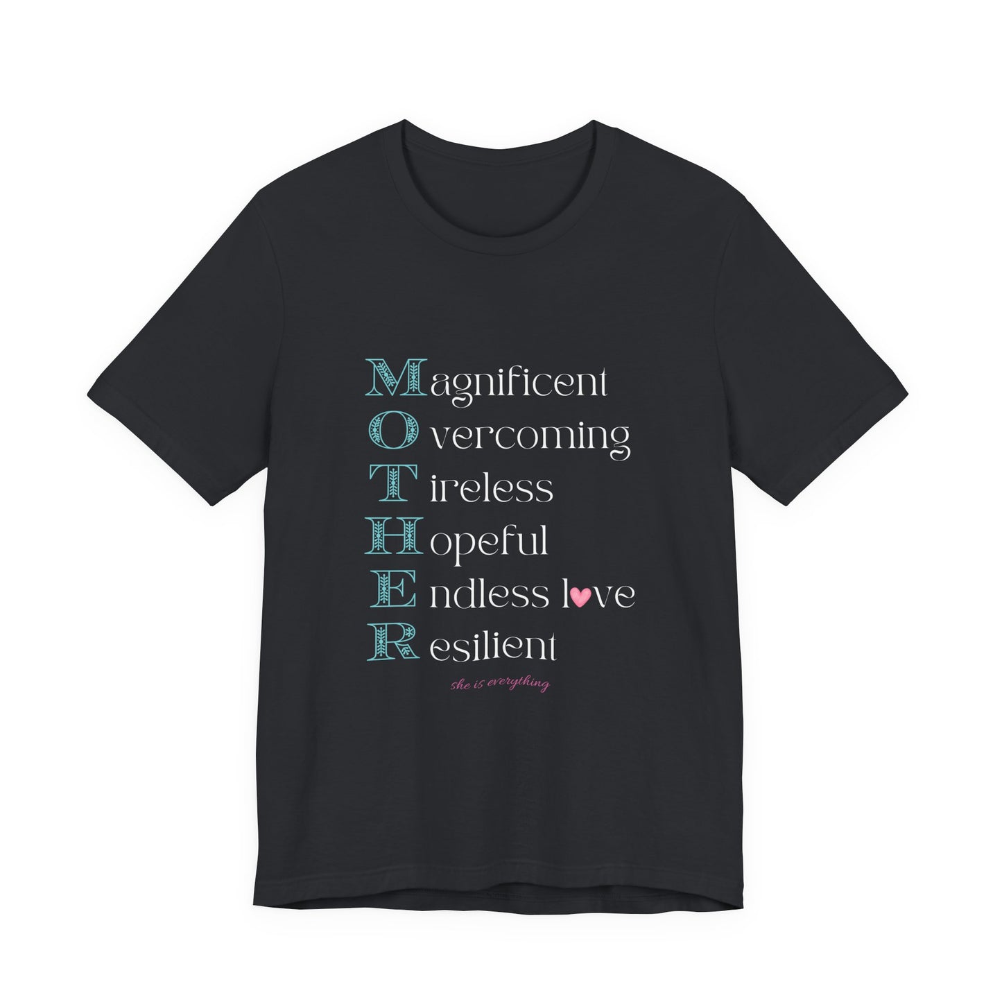 MOTHER Acrostic Inspirational Women’s Graphic Tee | Empowerment Shirt - Pearl & Wings
