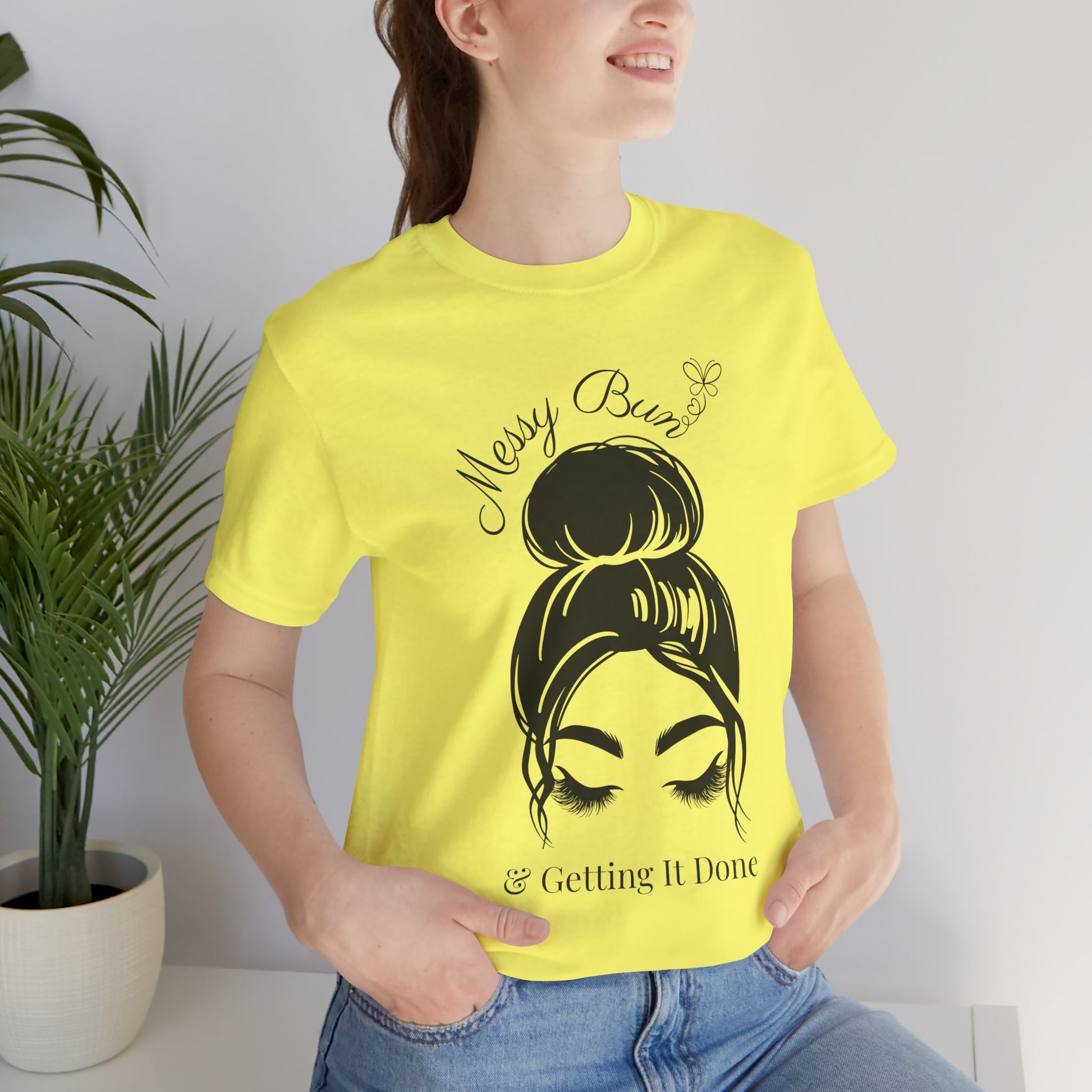 Messy Bun & Getting It Done Graphic Tee - Pearl & Wings