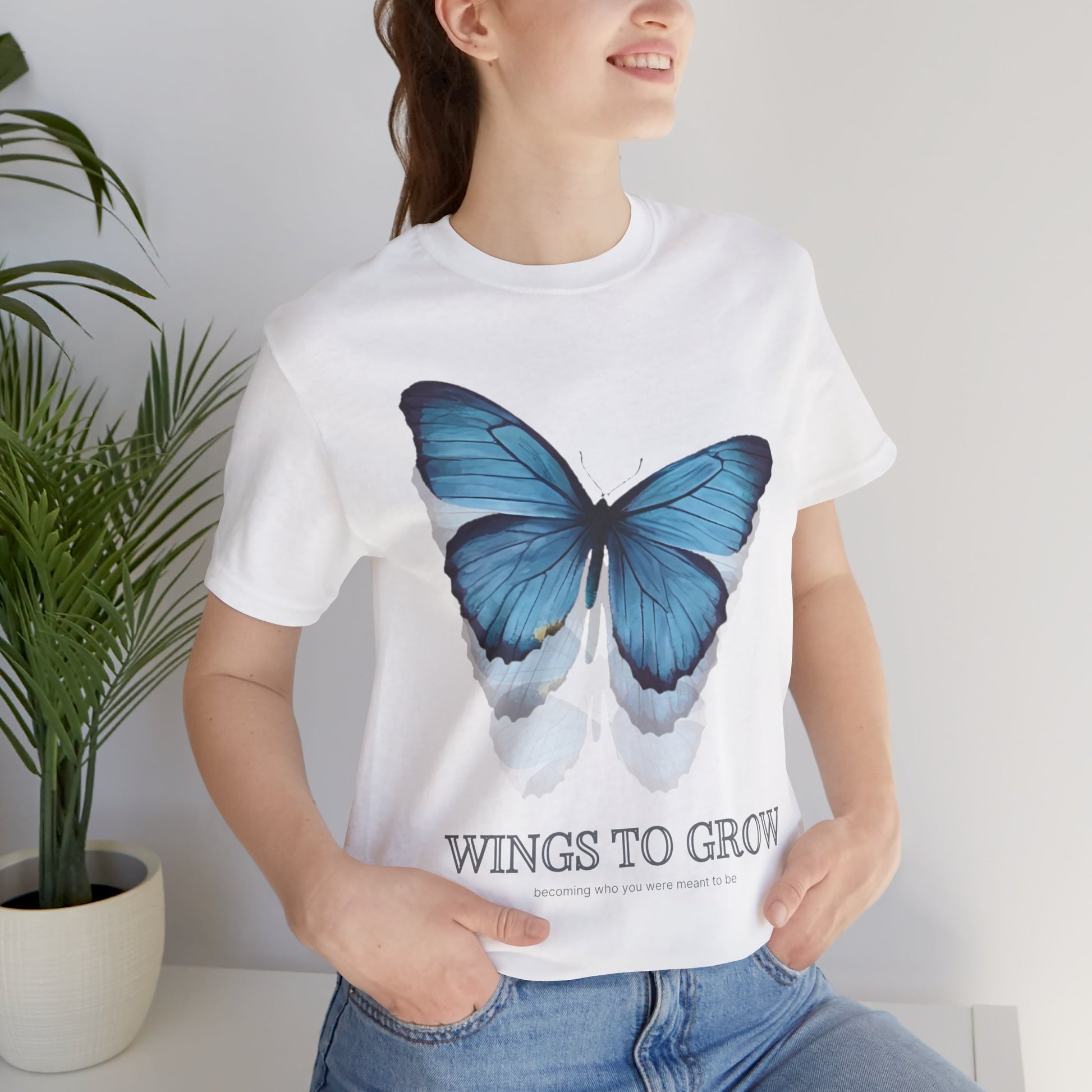 Wings to Grow Butterfly Graphic Tee - Pearl & Wings