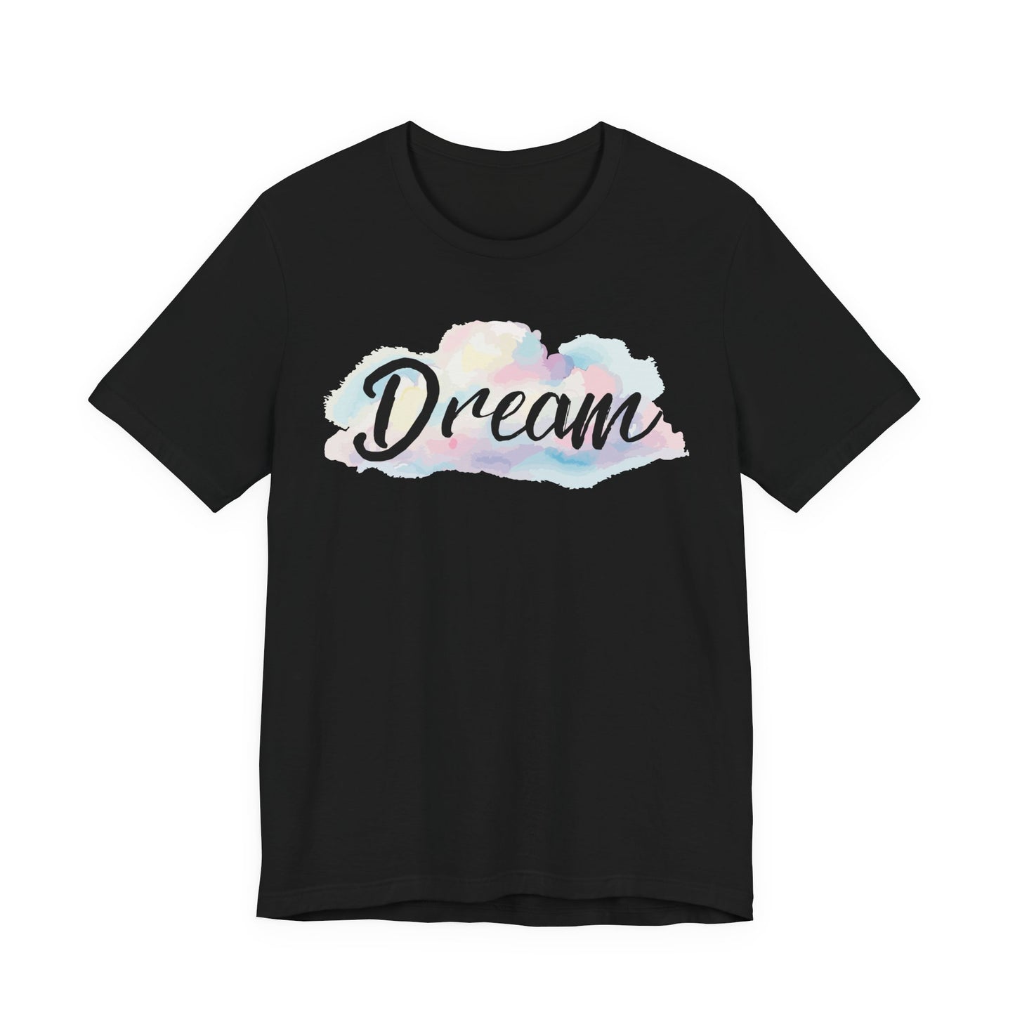 Dream Graphic Tee for Women – Inspirational Cloud Design Black Shirt