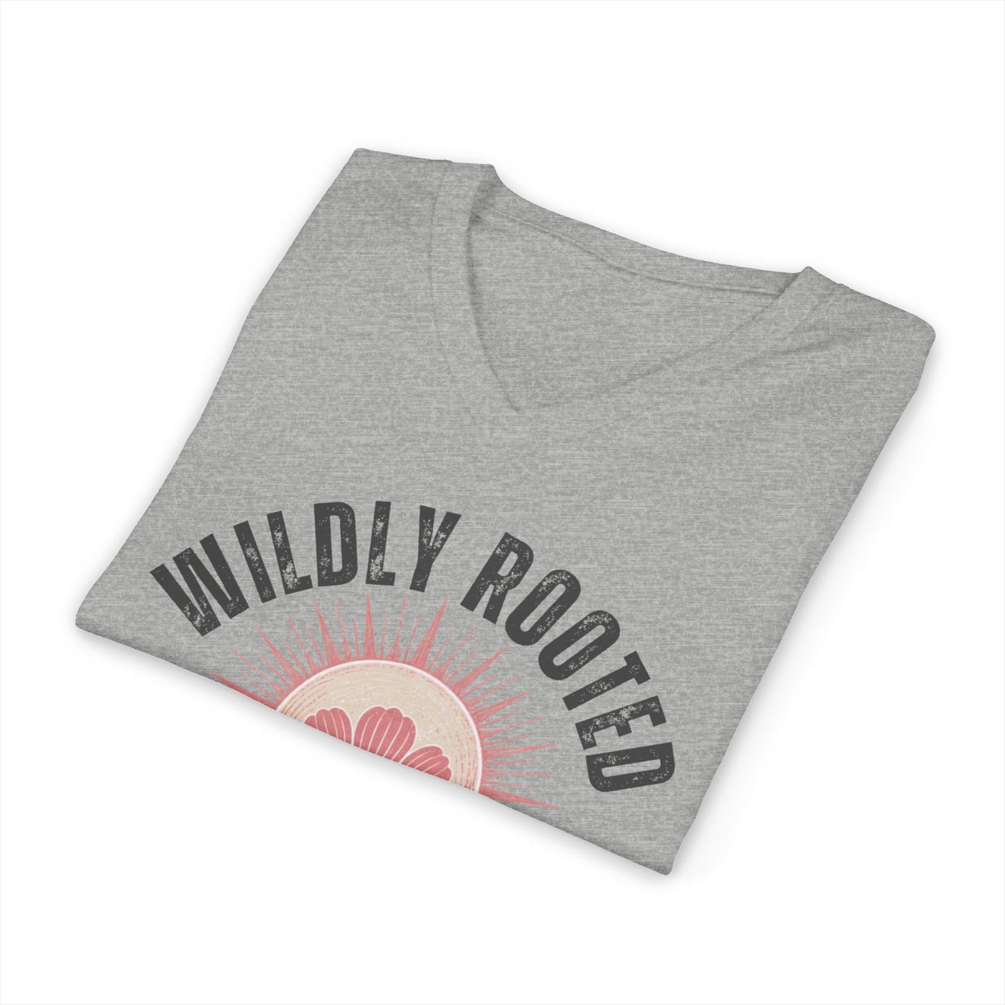Wildly Rooted – Strong, Soft, Growing Floral V-Neck Graphic Tee