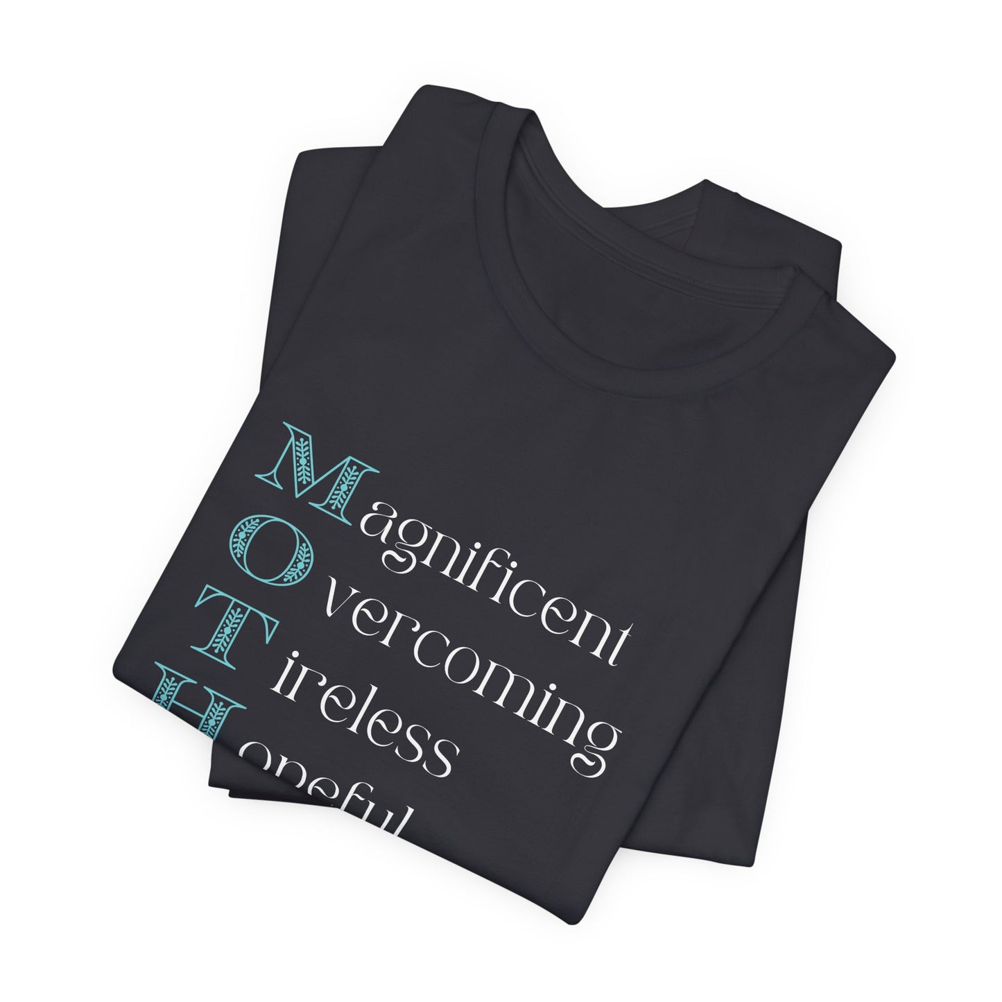 MOTHER Acrostic Inspirational Women’s Graphic Tee | Empowerment Shirt - Pearl & Wings