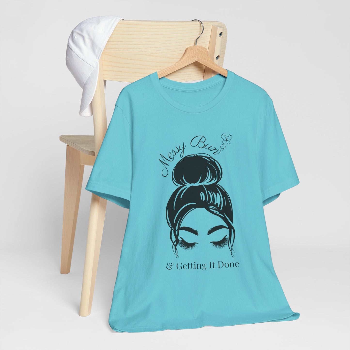 Messy Bun & Getting It Done Graphic Tee - Pearl & Wings