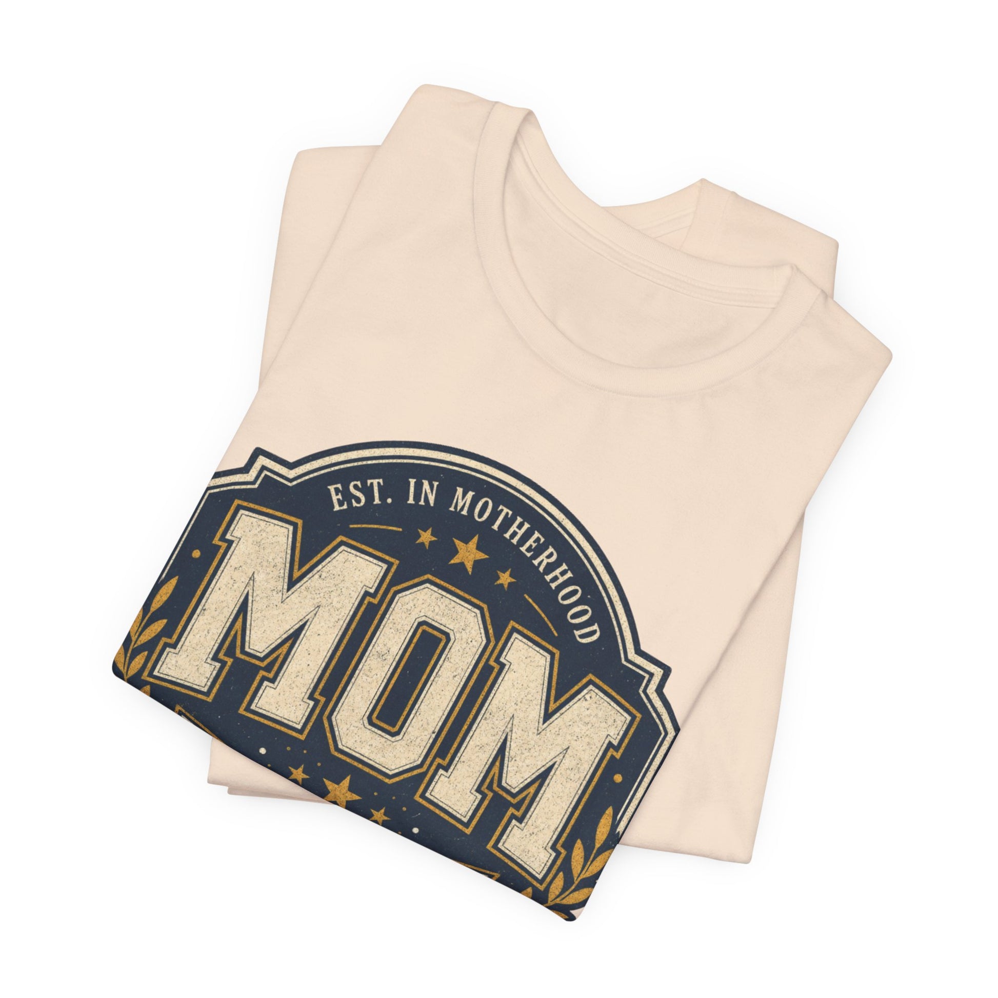 Mom Vintage Emblem Tee — "Grace Over Perfection" Mother's Day Shirt - Pearl & Wings