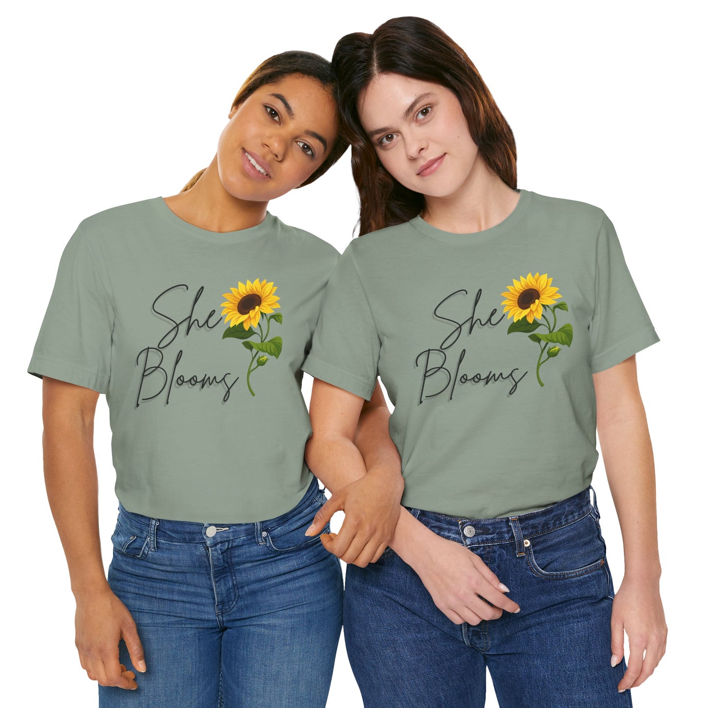 She Blooms Sunflower Graphic Tee - Pearl & Wings