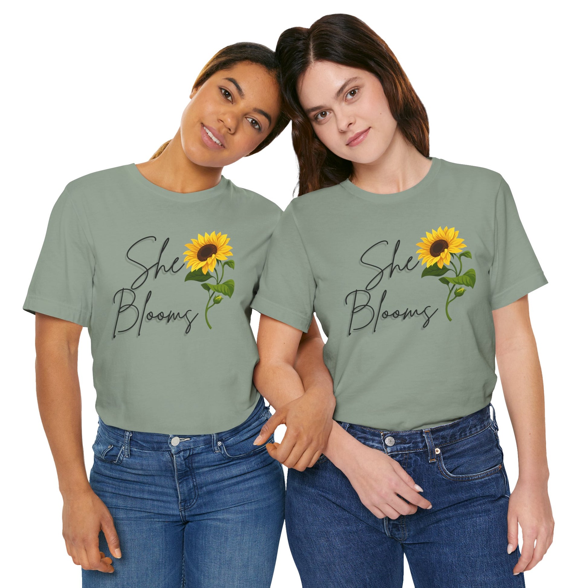She Blooms Sunflower Graphic Tee - Pearl & Wings