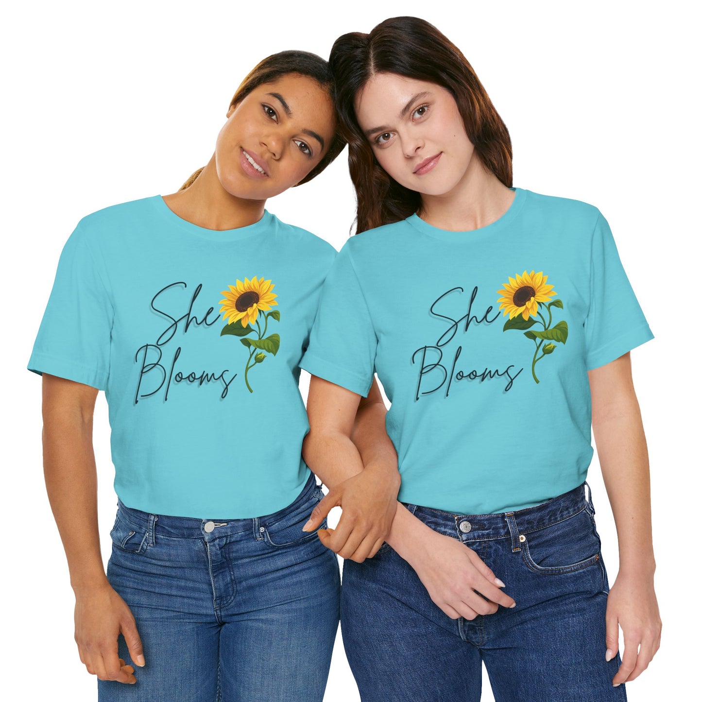 She Blooms Sunflower Graphic Tee - Pearl & Wings