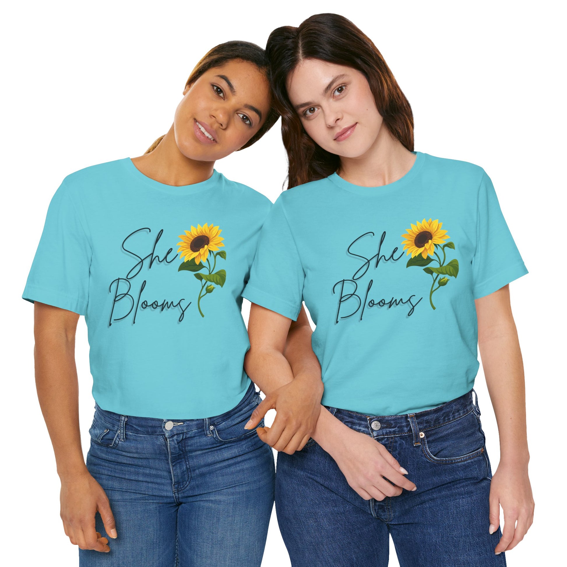 She Blooms Sunflower Graphic Tee - Pearl & Wings