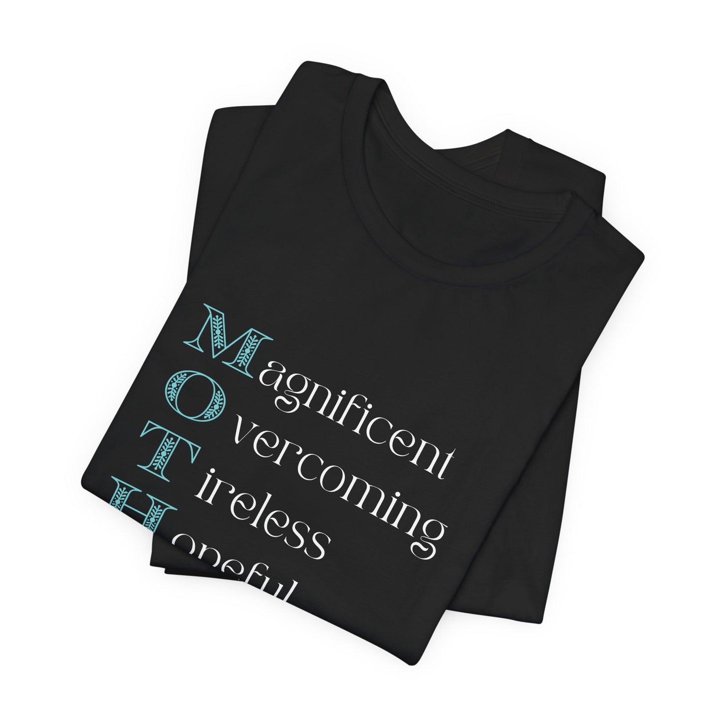 MOTHER Acrostic Inspirational Women’s Graphic Tee | Empowerment Shirt - Pearl & Wings