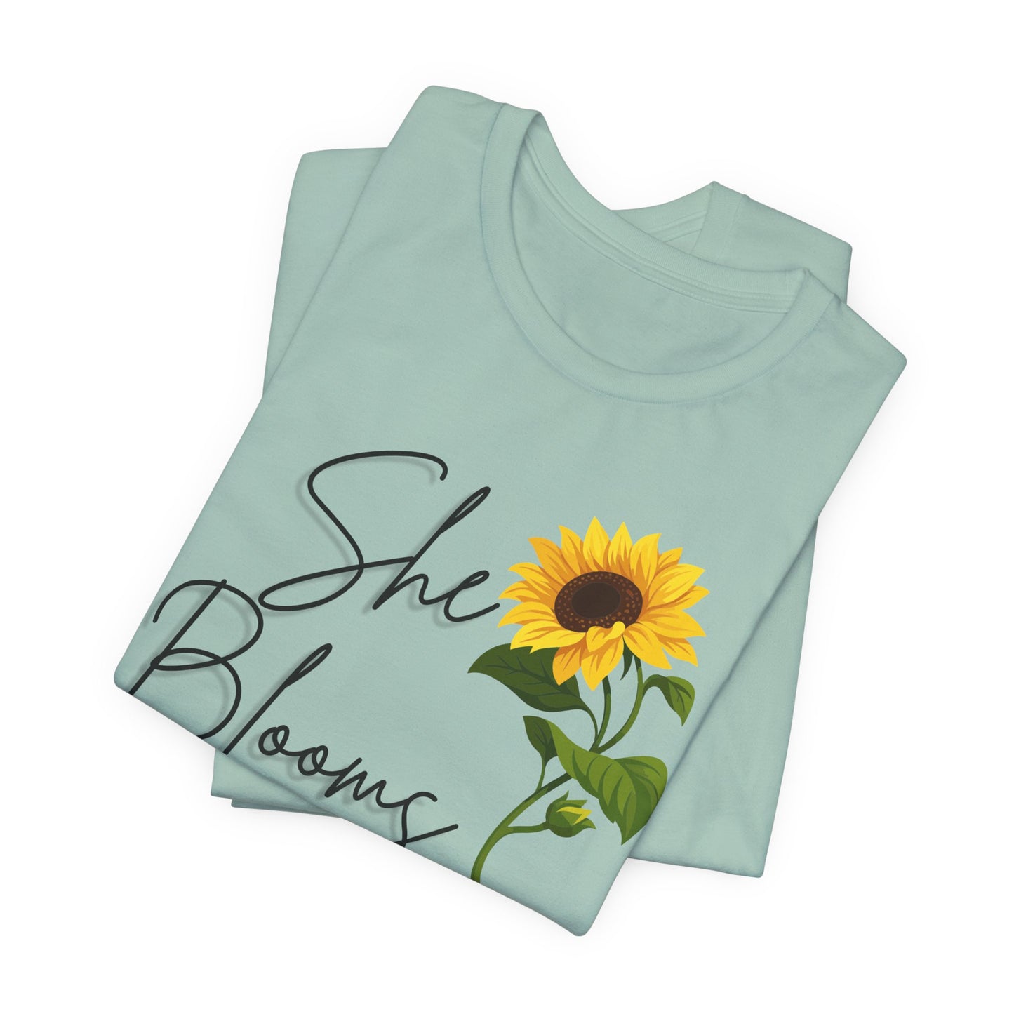 She Blooms Sunflower Graphic Tee - Pearl & Wings