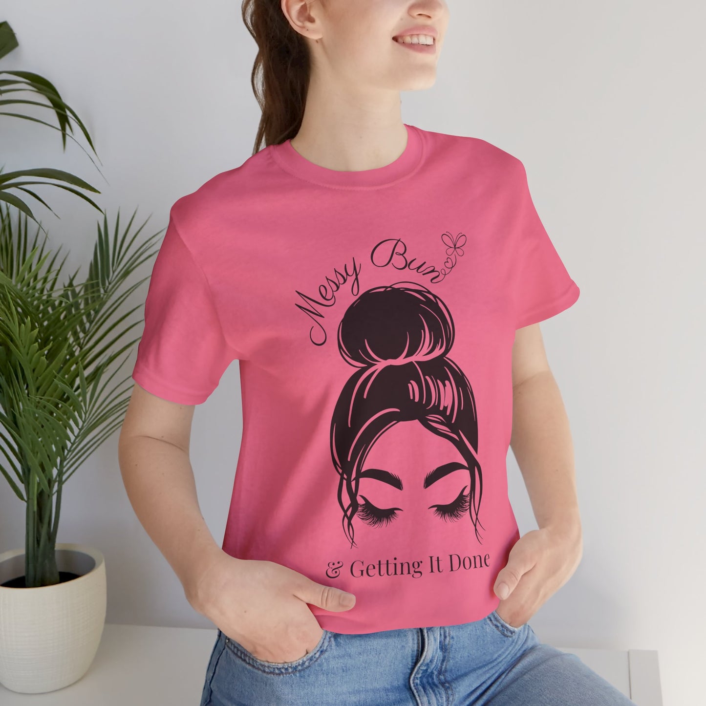 Messy Bun & Getting It Done Graphic Tee - Pearl & Wings