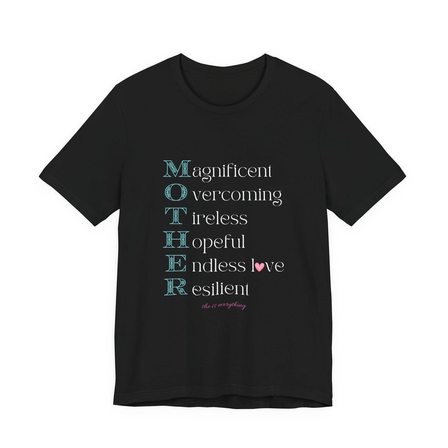 MOTHER Acrostic Inspirational Women’s Graphic Tee | Empowerment Shirt - Pearl & Wings