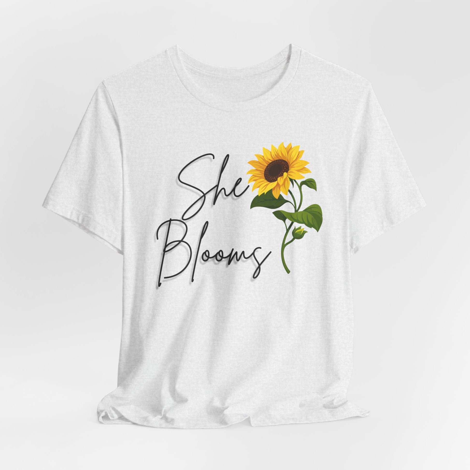 She Blooms Sunflower Graphic Tee - Pearl & Wings