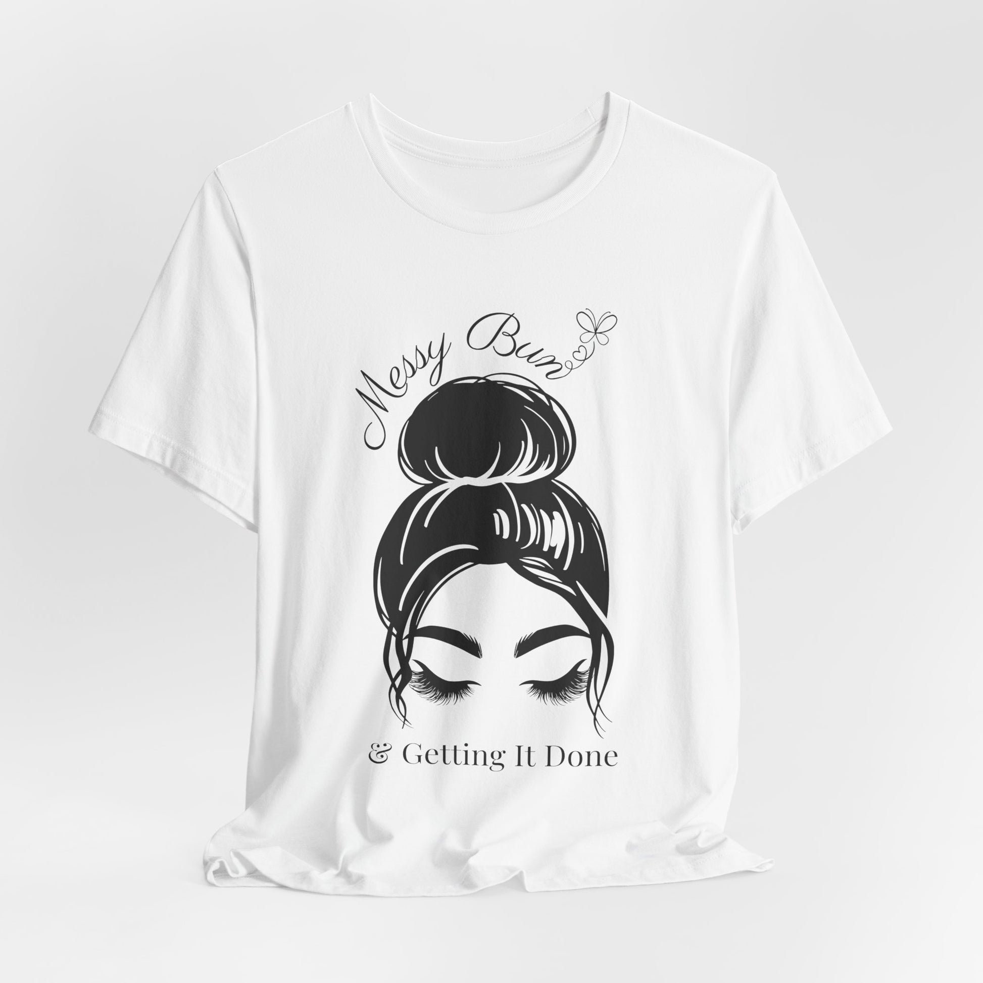 Messy Bun & Getting It Done Graphic Tee - Pearl & Wings