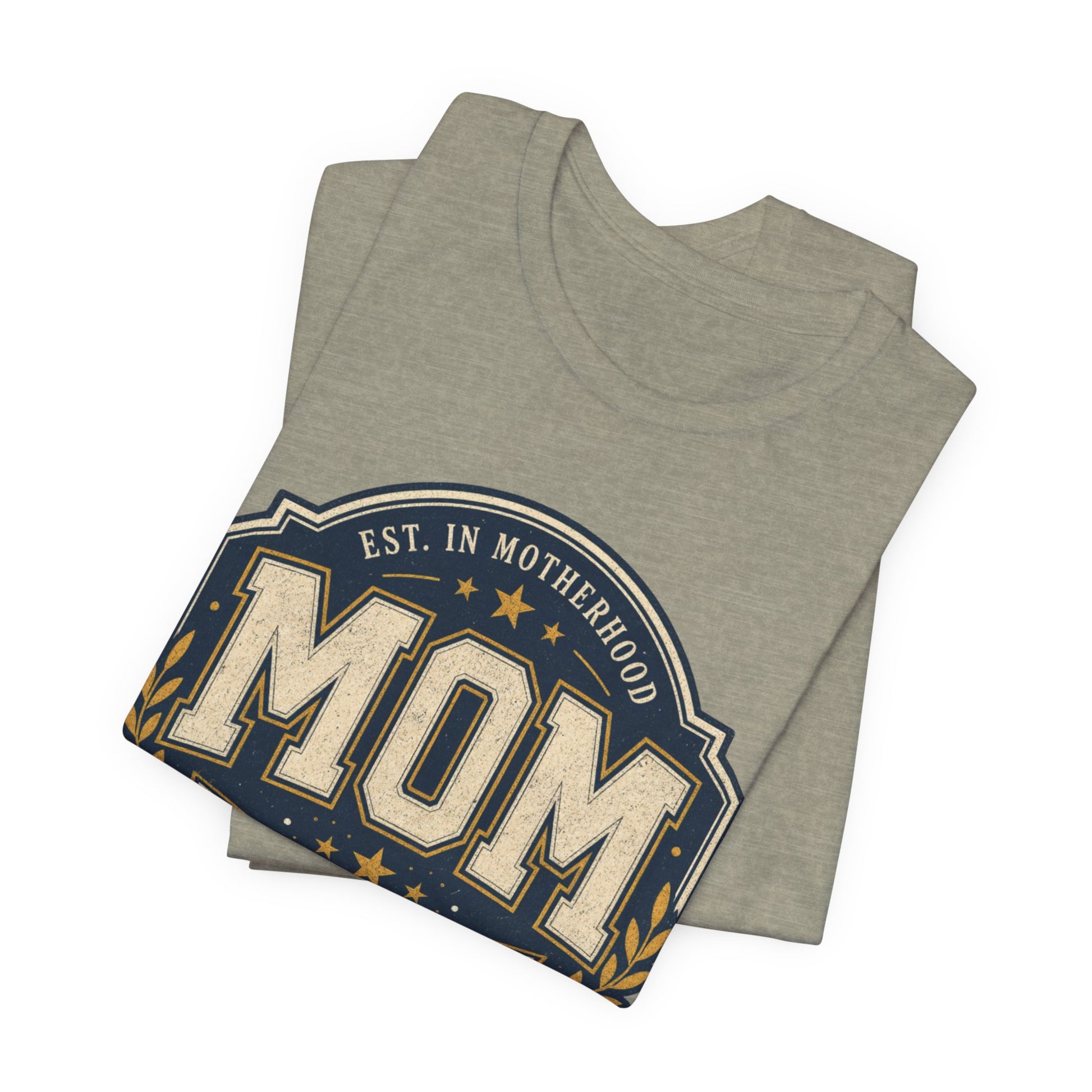 Mom Vintage Emblem Tee — "Grace Over Perfection" Mother's Day Shirt - Pearl & Wings