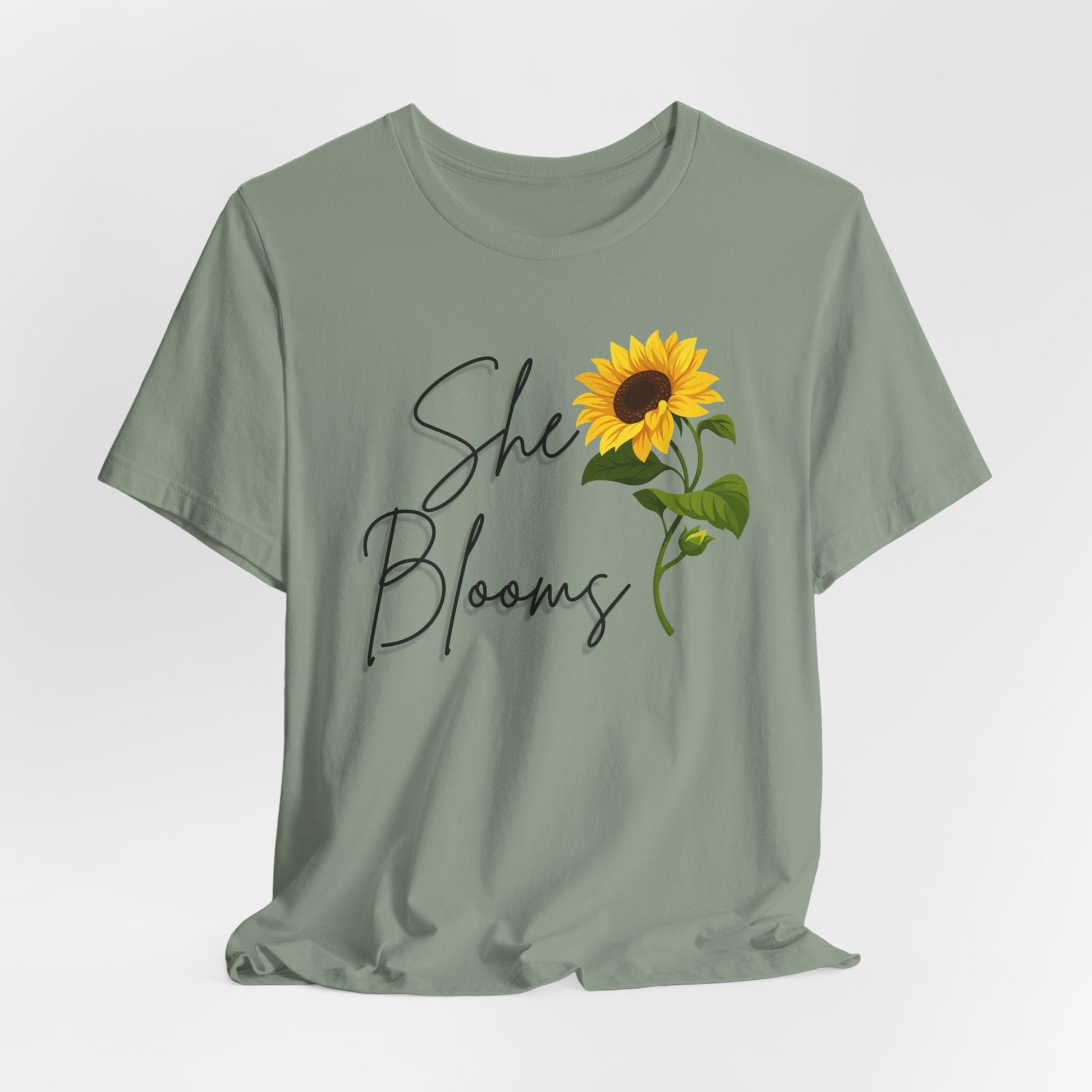 She Blooms Sunflower Graphic Tee - Pearl & Wings