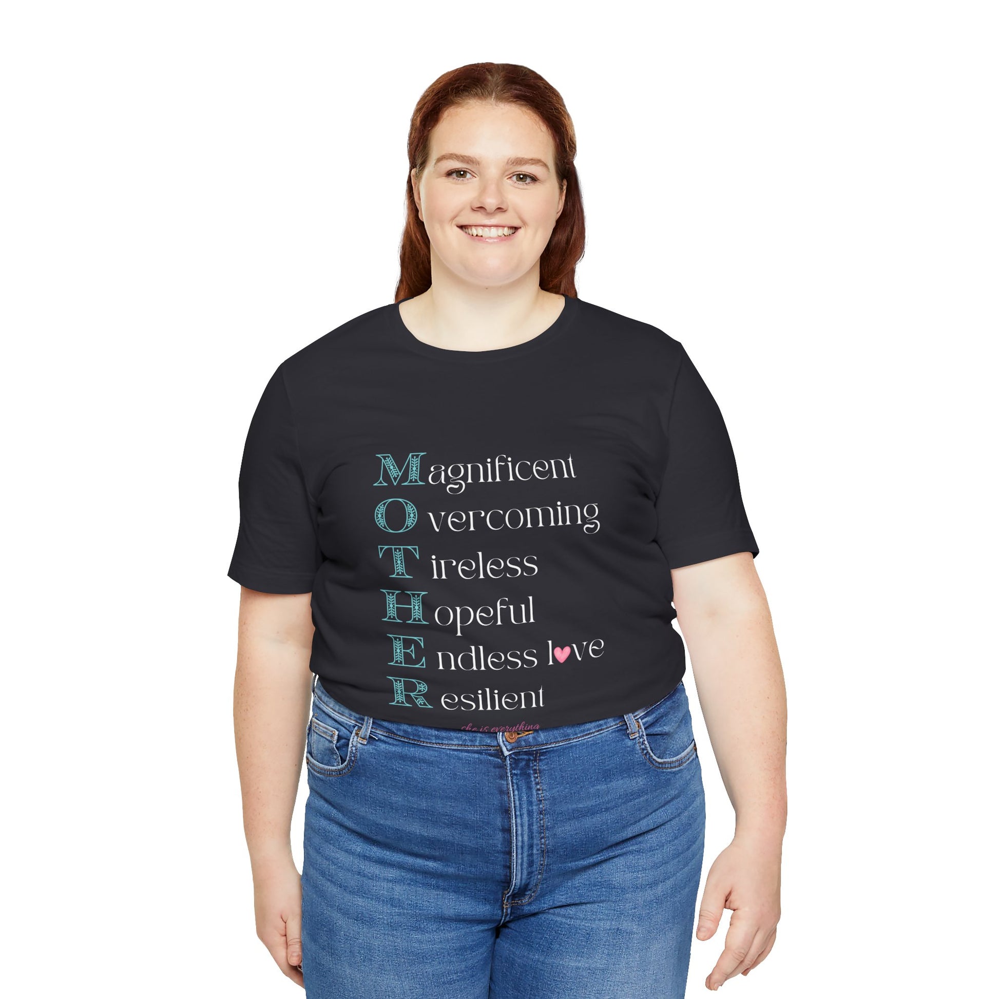 MOTHER Acrostic Inspirational Women’s Graphic Tee | Empowerment Shirt - Pearl & Wings