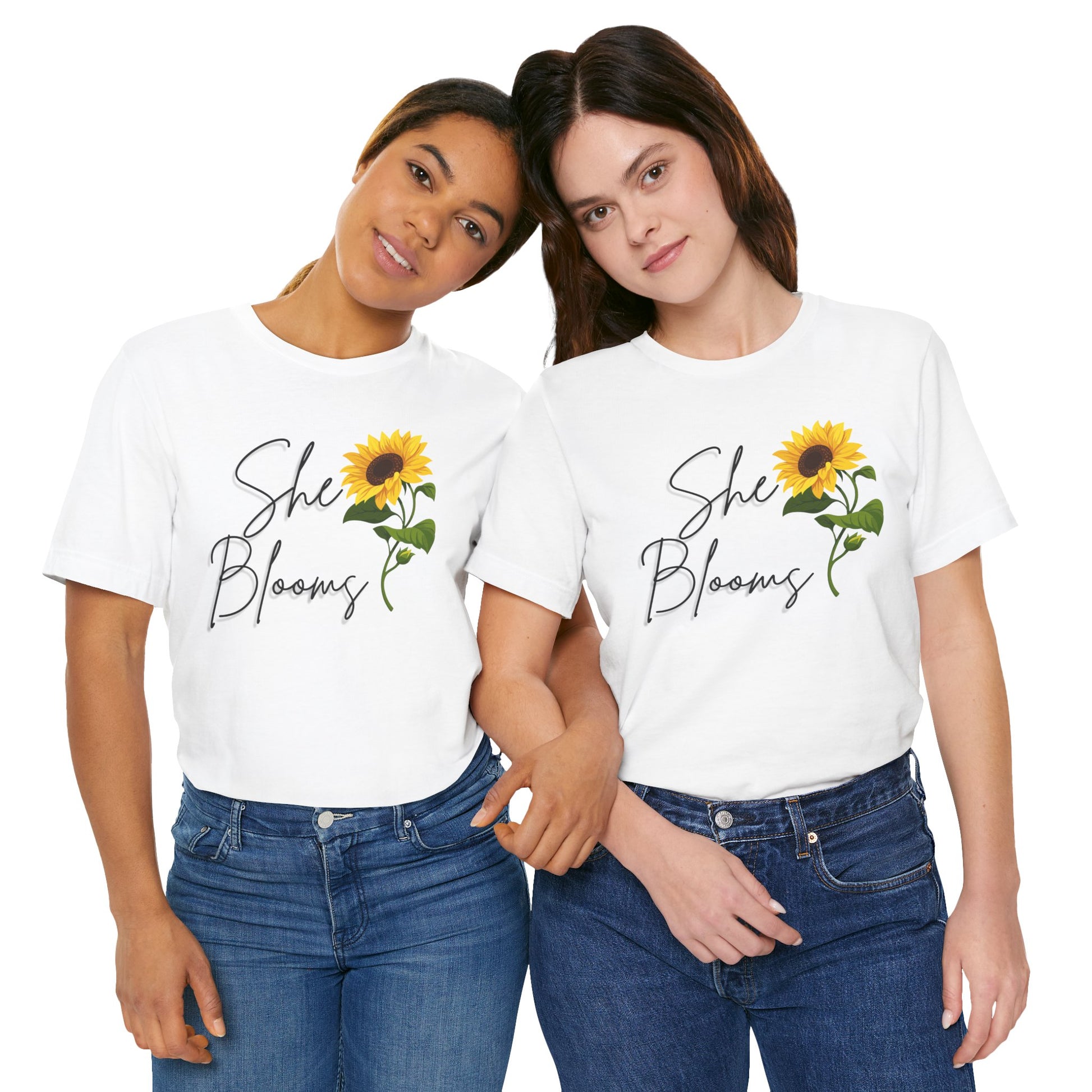 She Blooms Sunflower Graphic Tee - Pearl & Wings