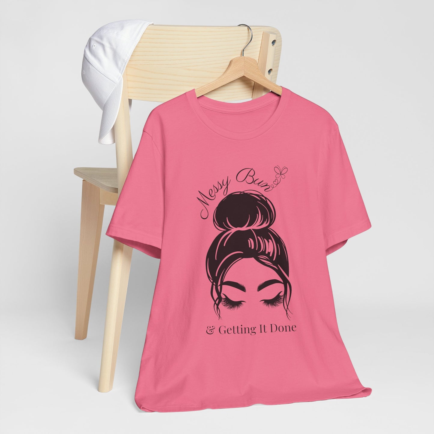 Messy Bun & Getting It Done Graphic Tee - Olive - Pearl & Wings