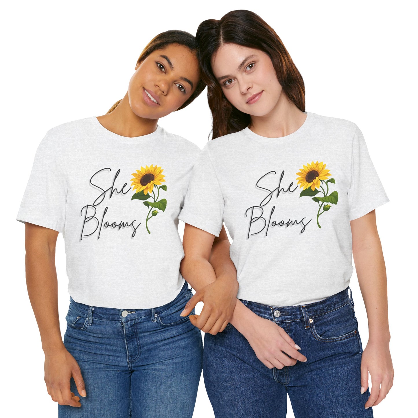 She Blooms Sunflower Graphic Tee - Pearl & Wings