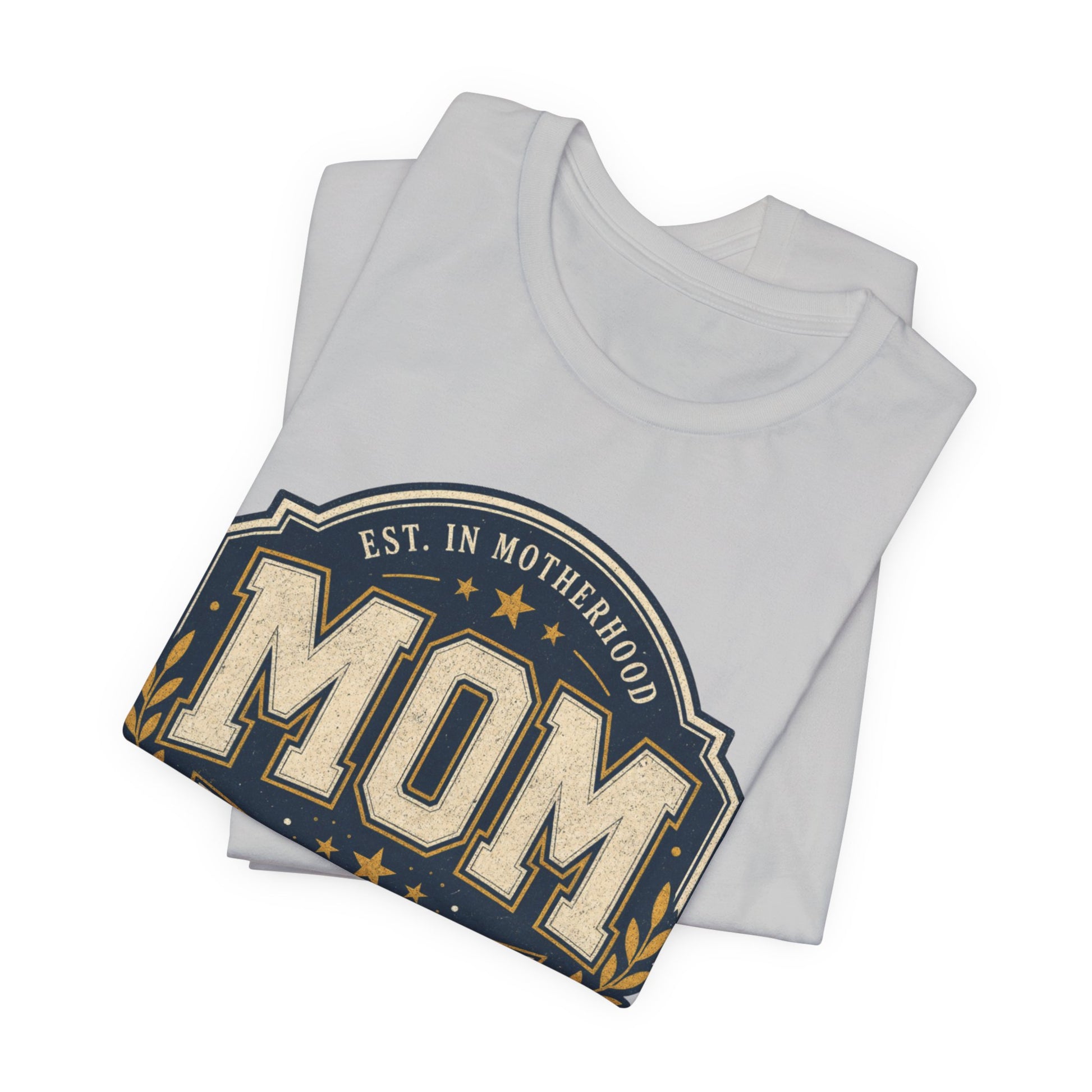 Mom Vintage Emblem Tee — "Grace Over Perfection" Mother's Day Shirt - Pearl & Wings