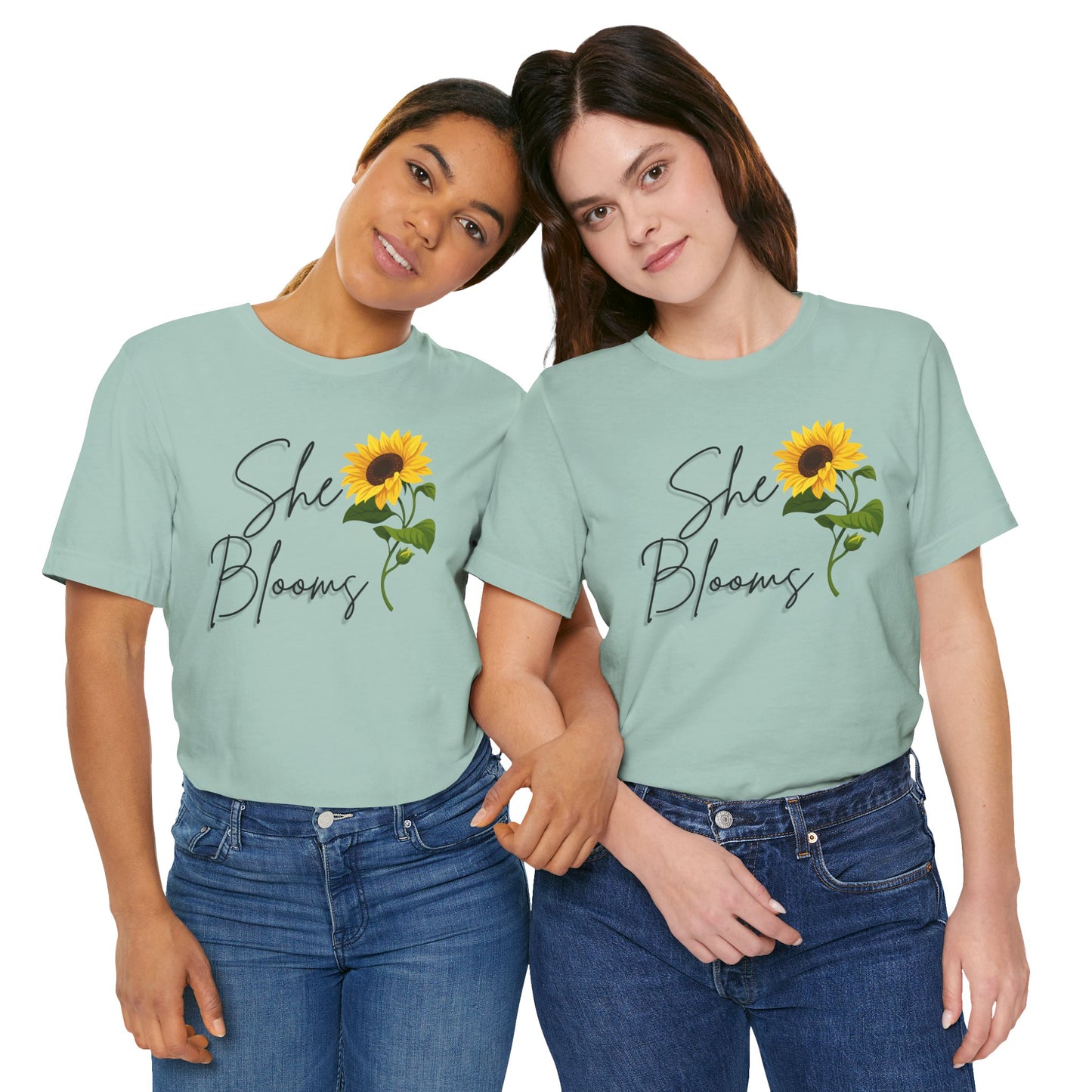 She Blooms Sunflower Graphic Tee - Pearl & Wings
