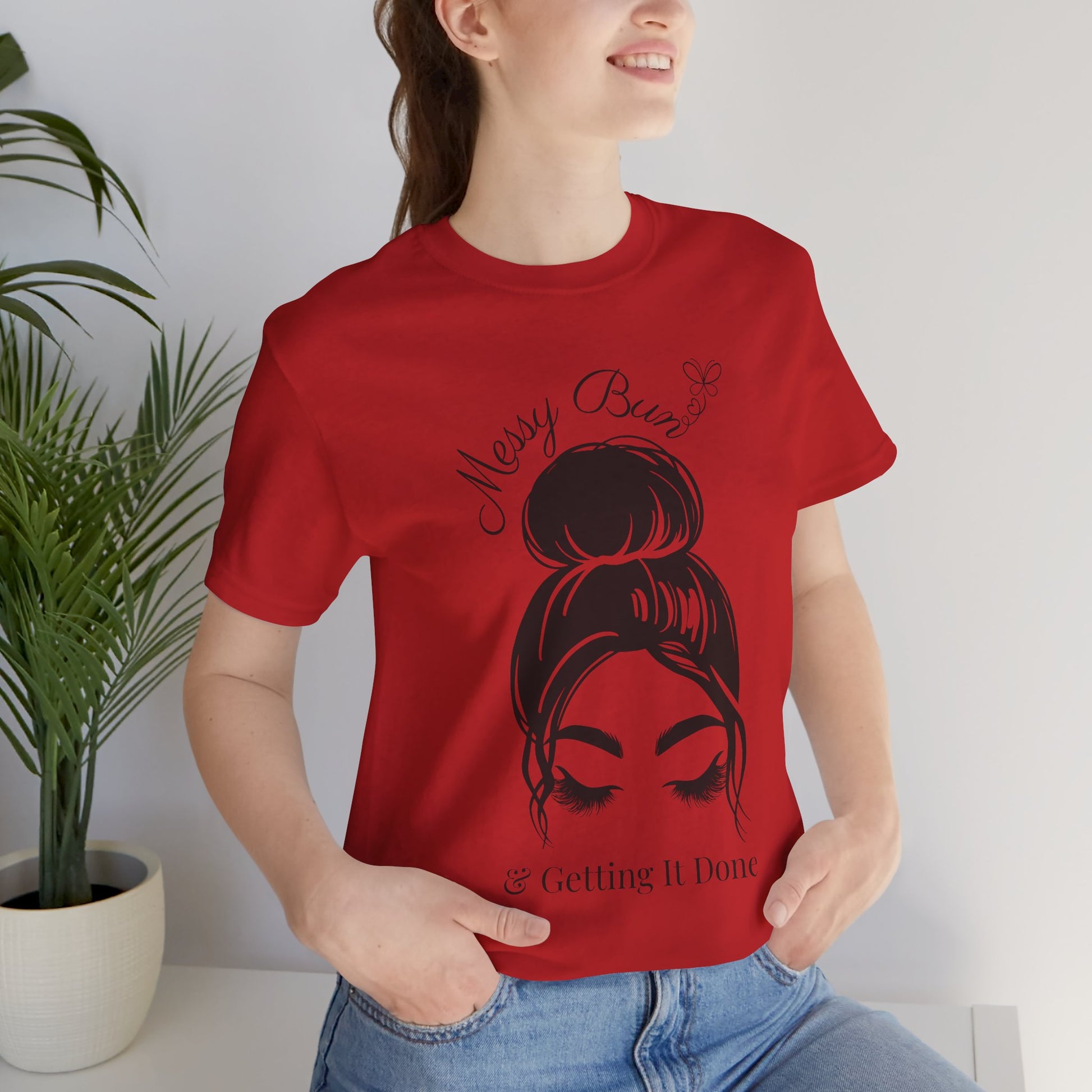 Messy Bun & Getting It Done Graphic Tee - Pearl & Wings