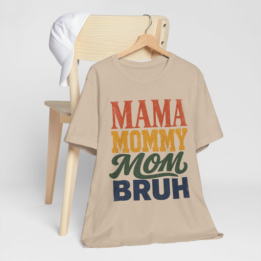 Mama Moms Bruh Retro Graphic Tee | Funny Mom Shirt - Black - Pearl & Wings