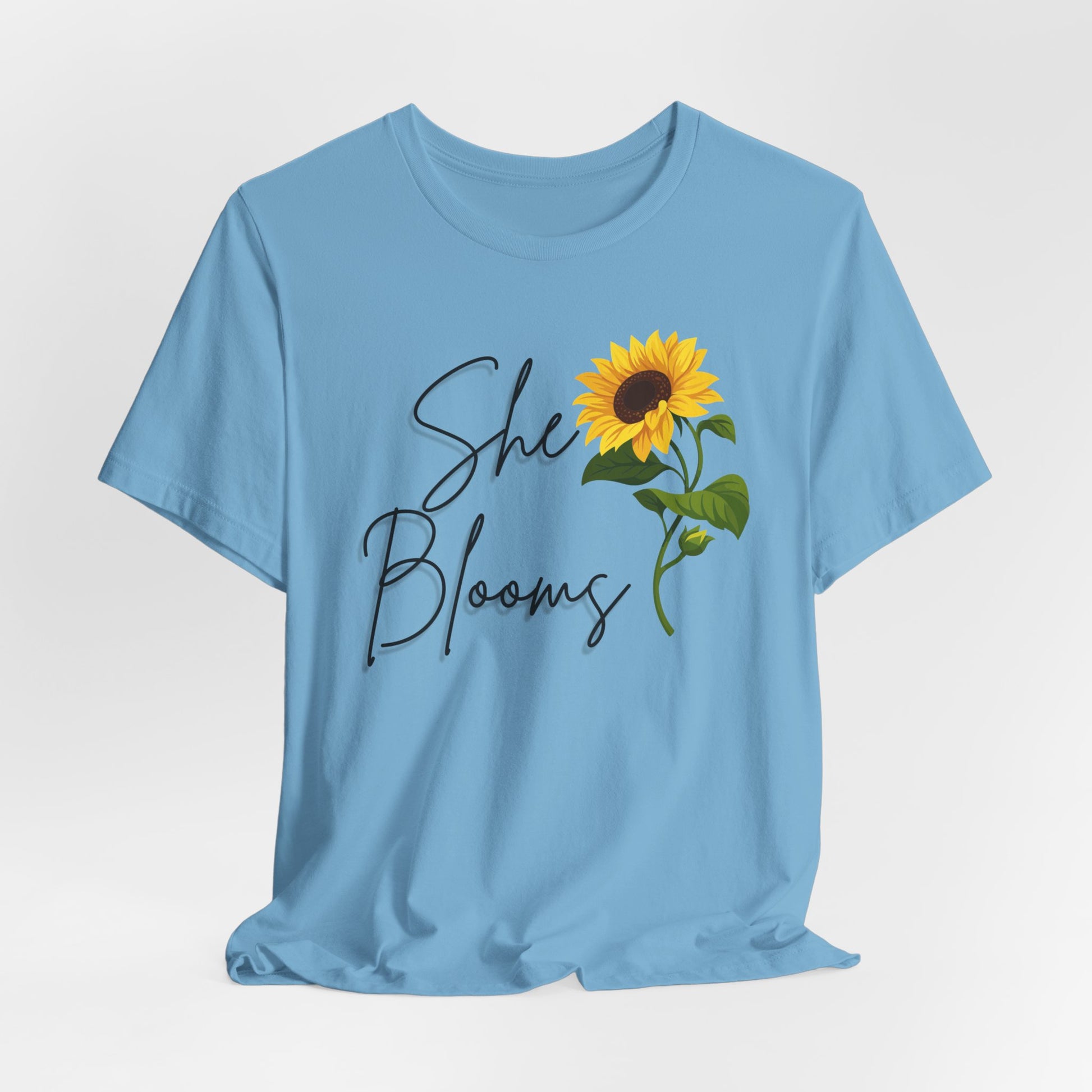 She Blooms Sunflower Graphic Tee - Pearl & Wings