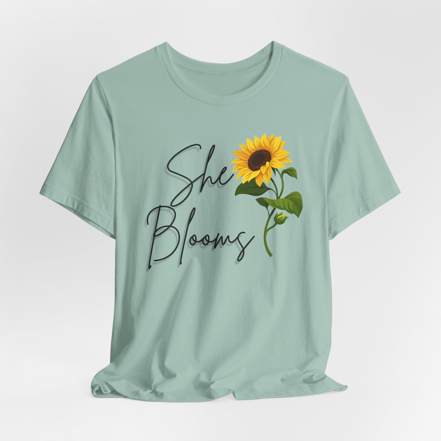 She Blooms Sunflower Graphic Tee - Pearl & Wings