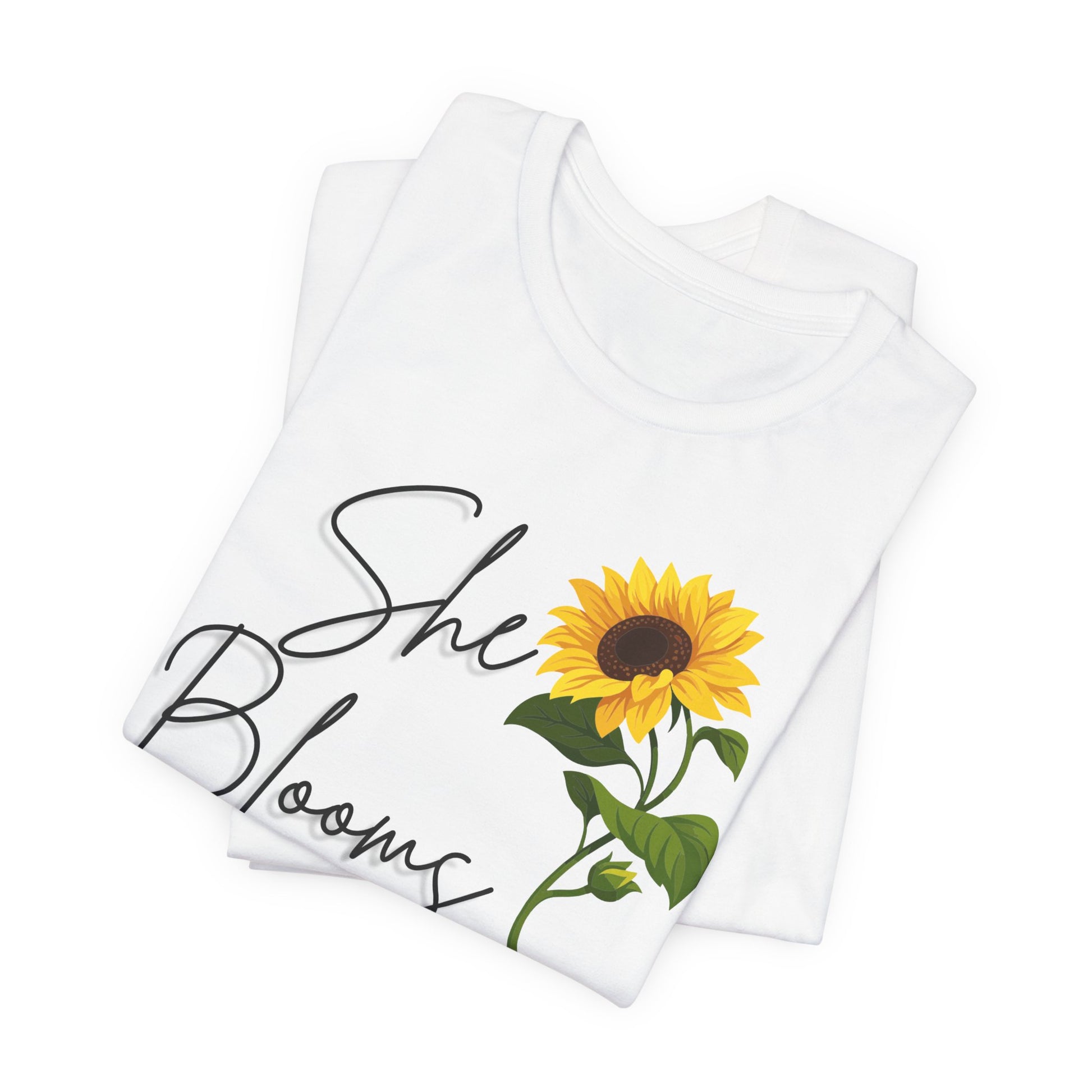 She Blooms Sunflower Graphic Tee - Pearl & Wings
