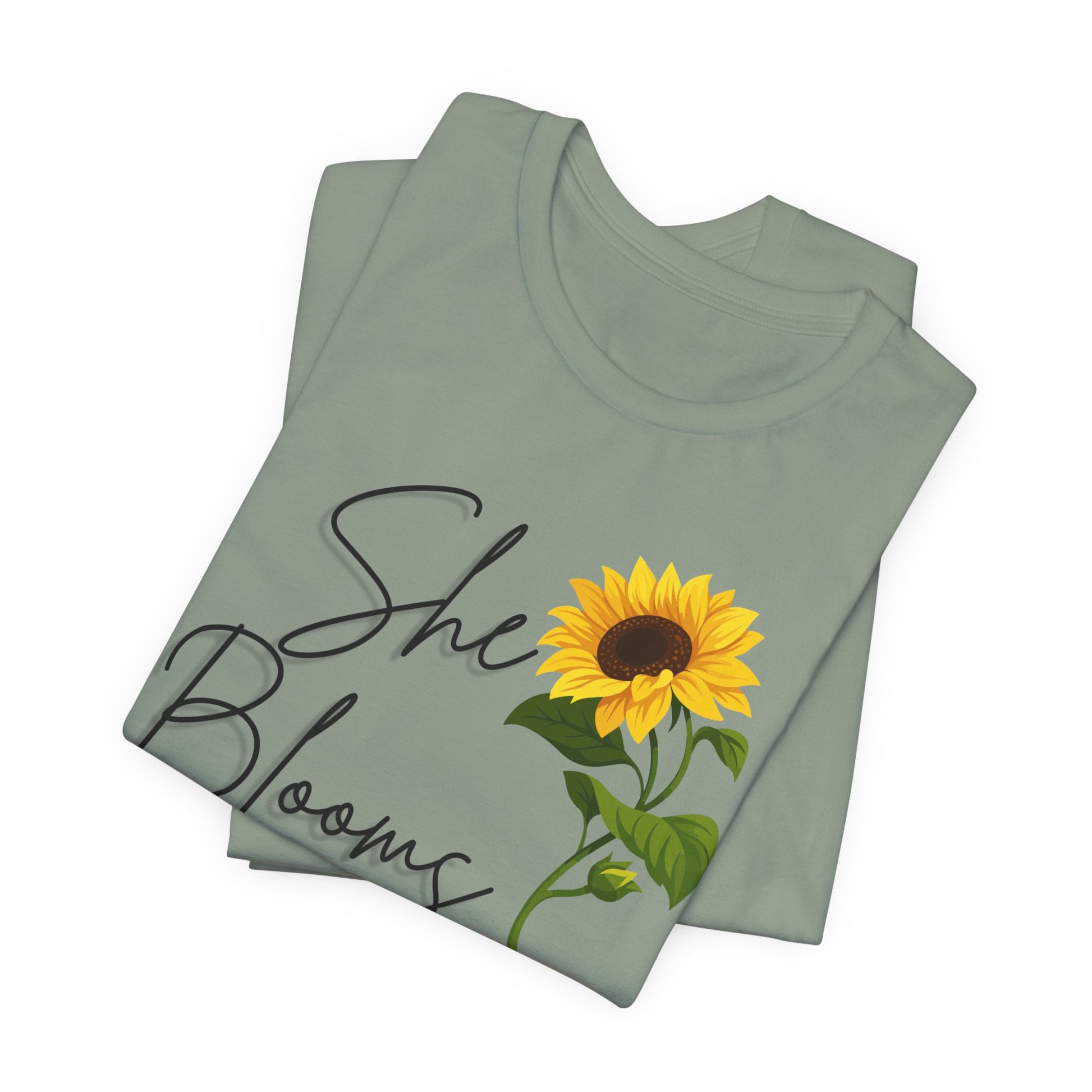 She Blooms Sunflower Graphic Tee - Pearl & Wings