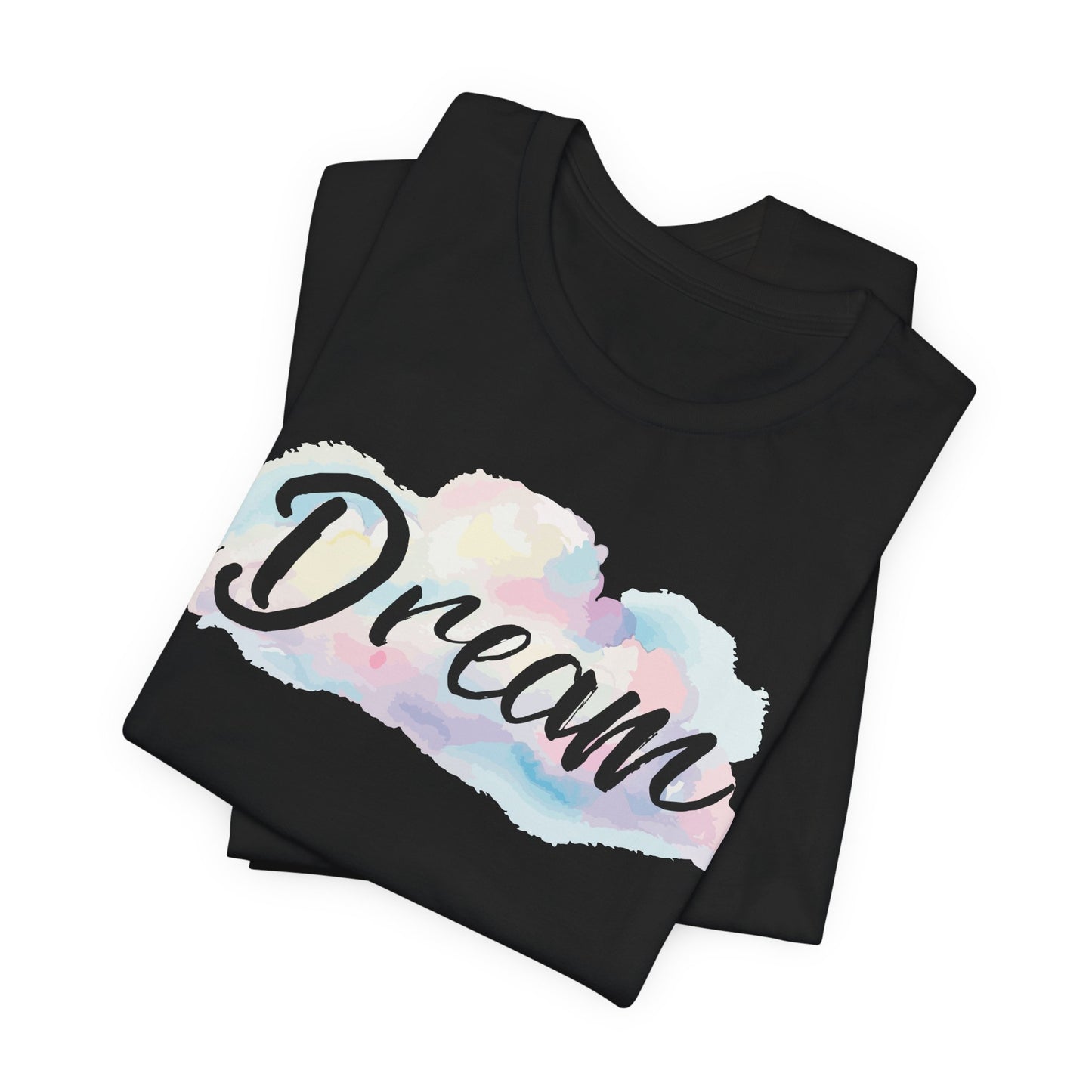 Dream Graphic Tee for Women – Inspirational Cloud Design Black Shirt