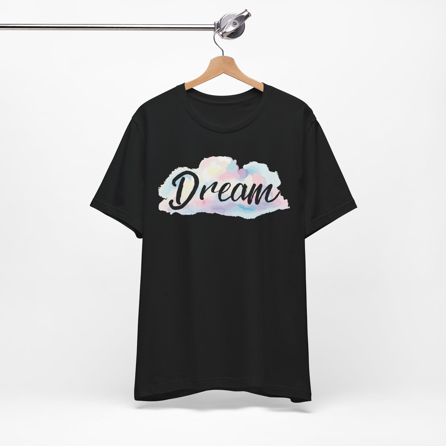 Dream Graphic Tee for Women – Inspirational Cloud Design Black Shirt