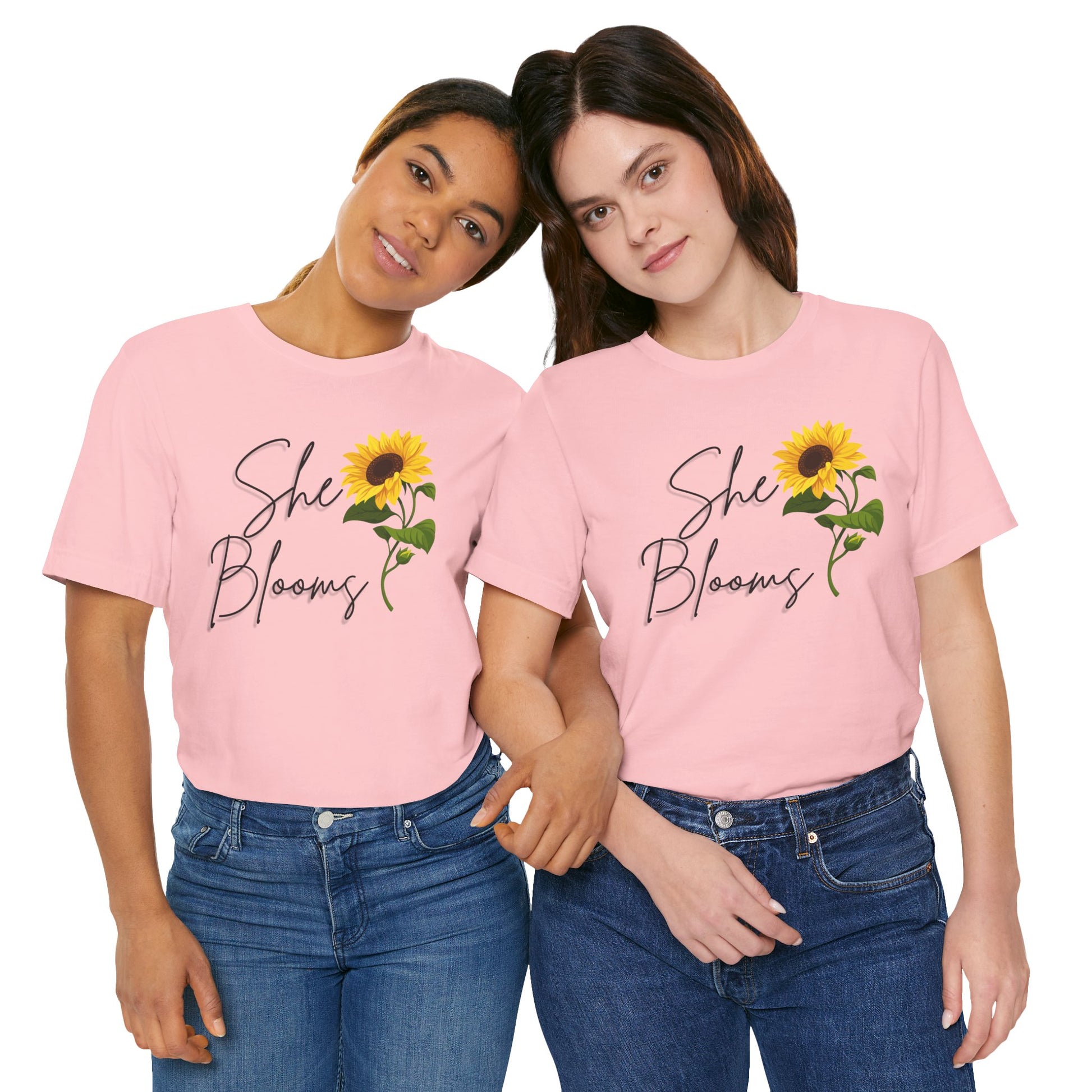 She Blooms Sunflower Graphic Tee - Pearl & Wings