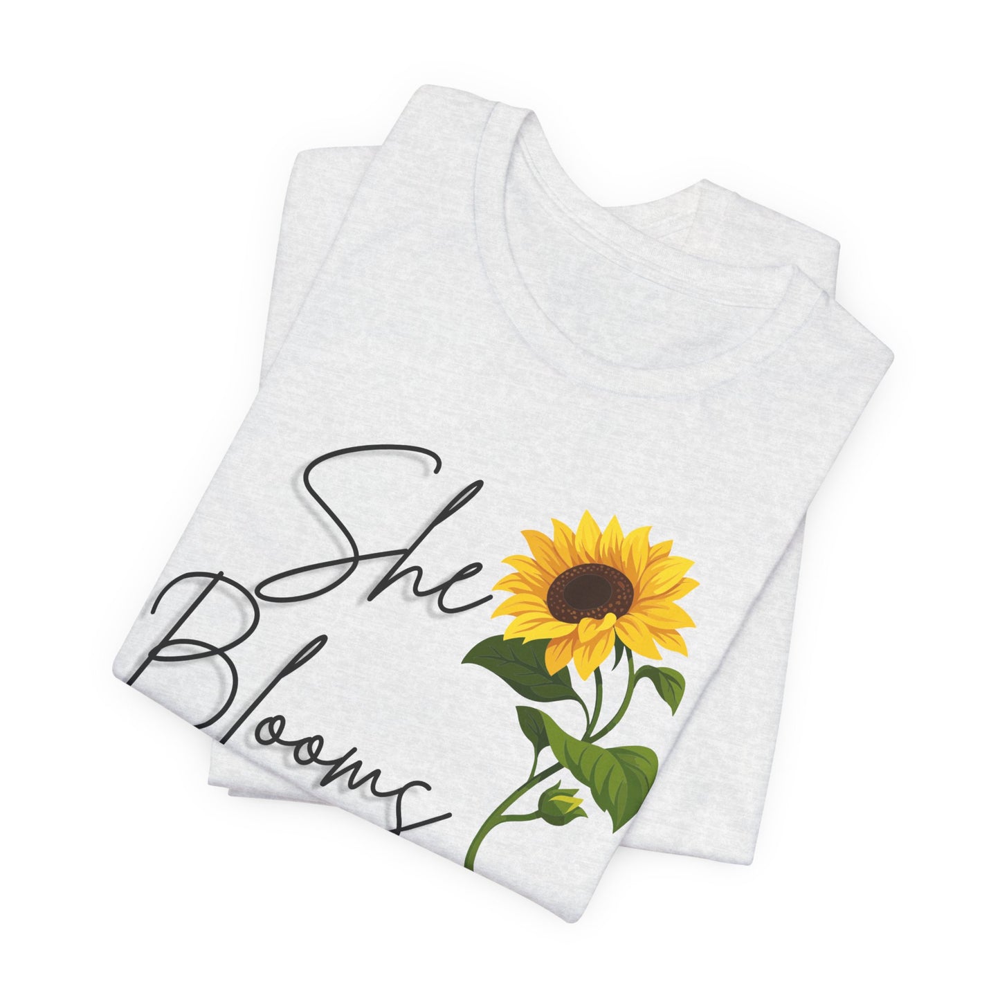 She Blooms Sunflower Graphic Tee - Pearl & Wings