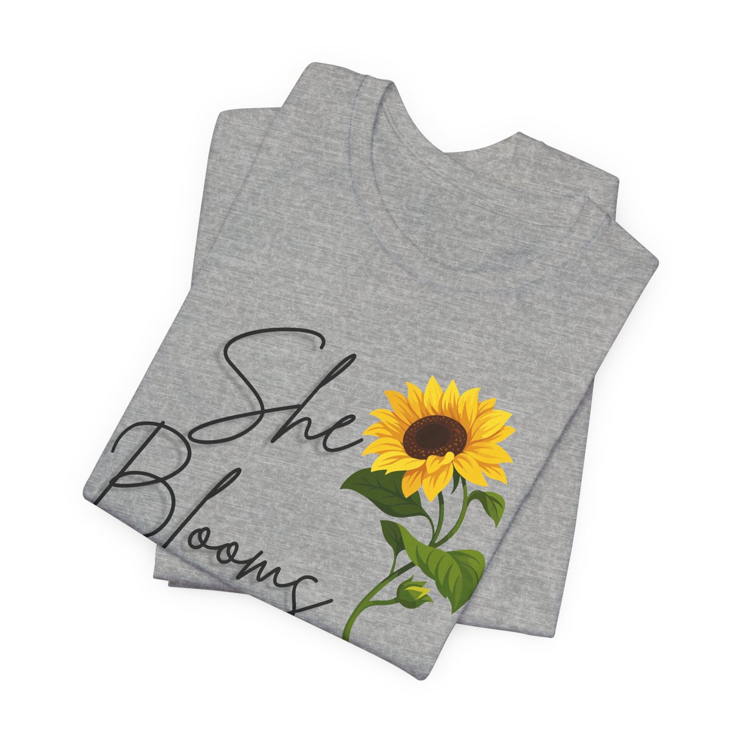 She Blooms Sunflower Graphic Tee - Pearl & Wings