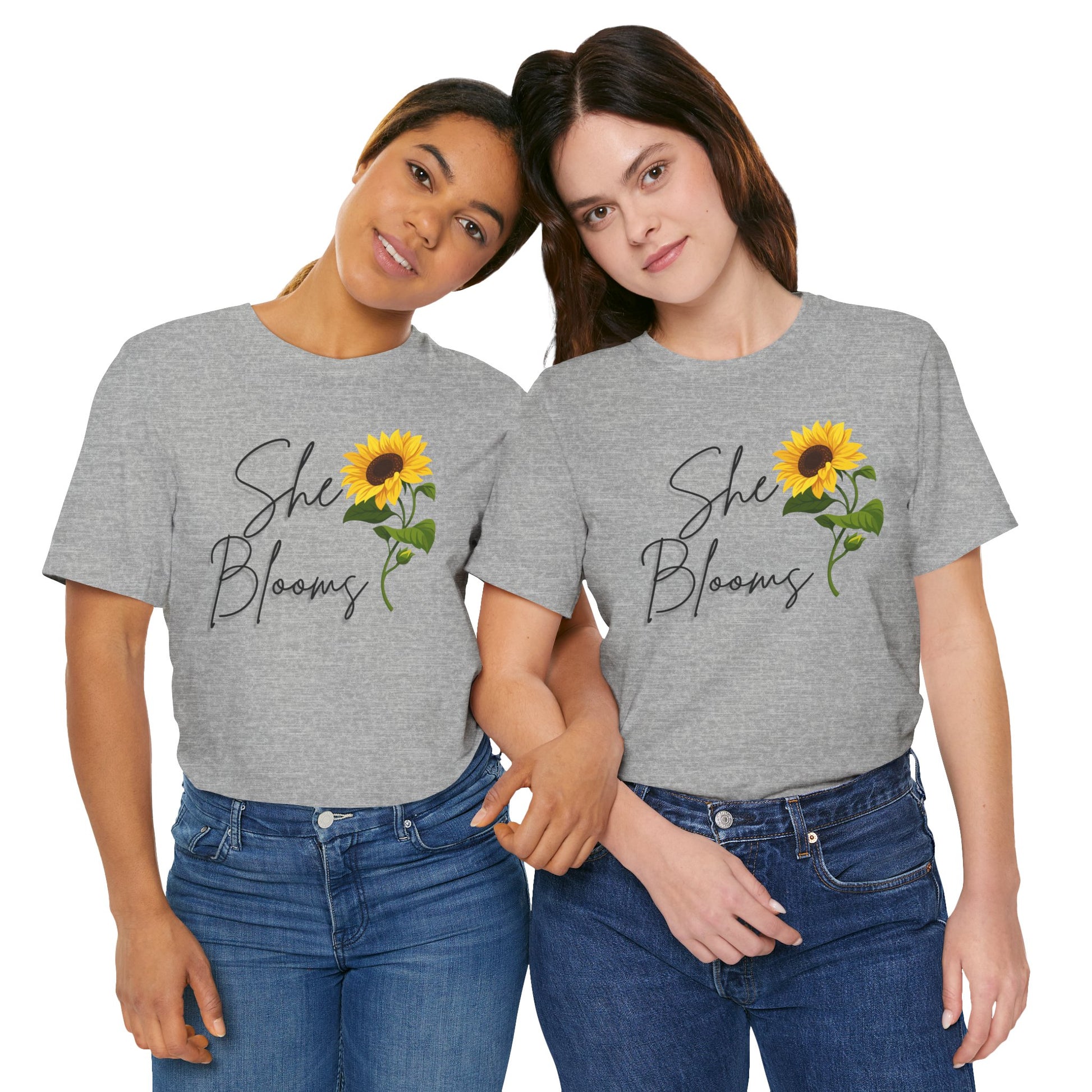 She Blooms Sunflower Graphic Tee - Pearl & Wings
