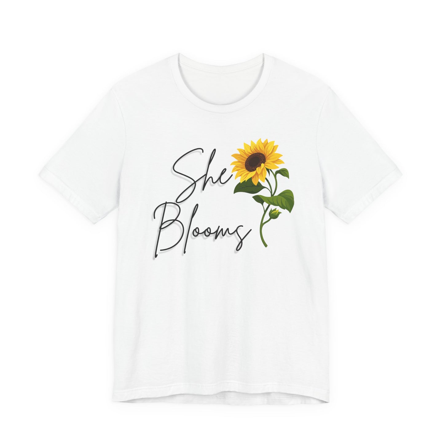 She Blooms Sunflower Graphic Tee - Pearl & Wings