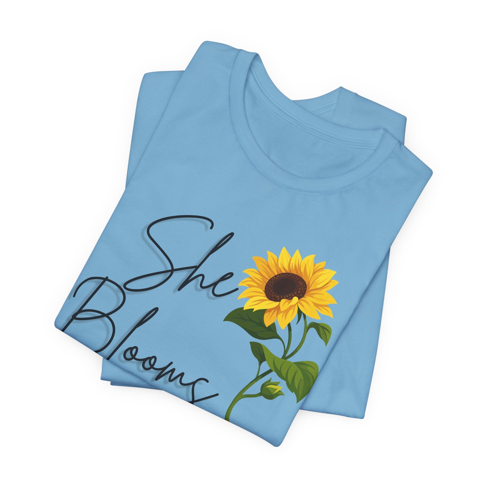 She Blooms Sunflower Graphic Tee - Pearl & Wings