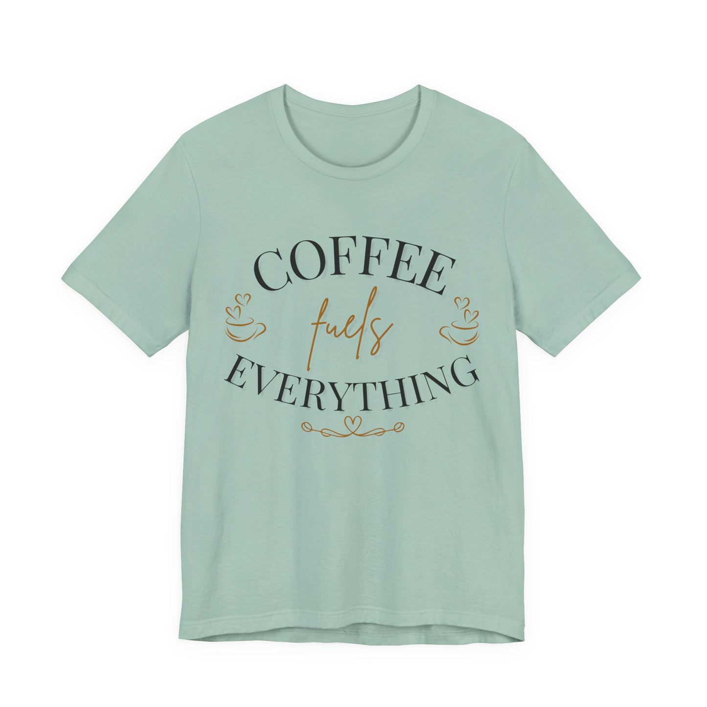 Coffee Fuels Everything Graphic Tee - Dusty Blue