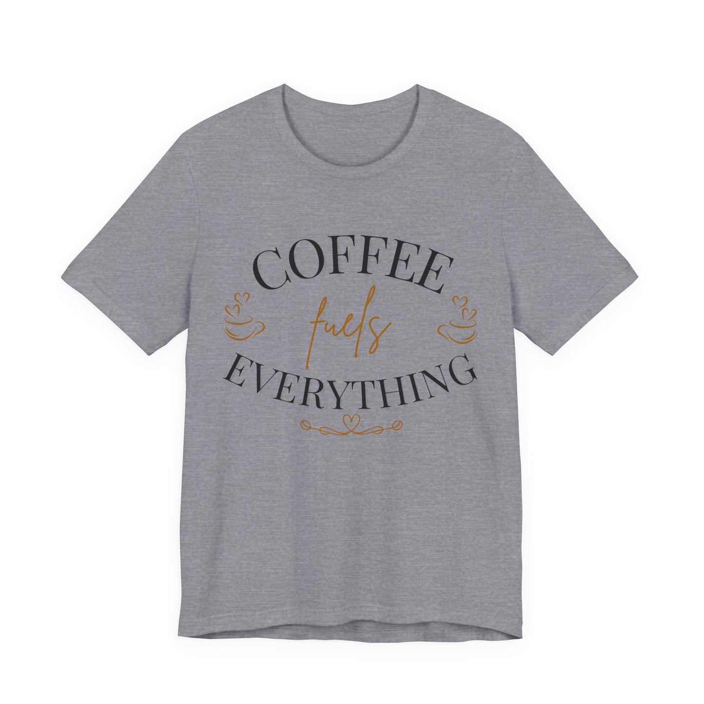 Coffee Fuels Everything Graphic Tee - Heather Storm - 