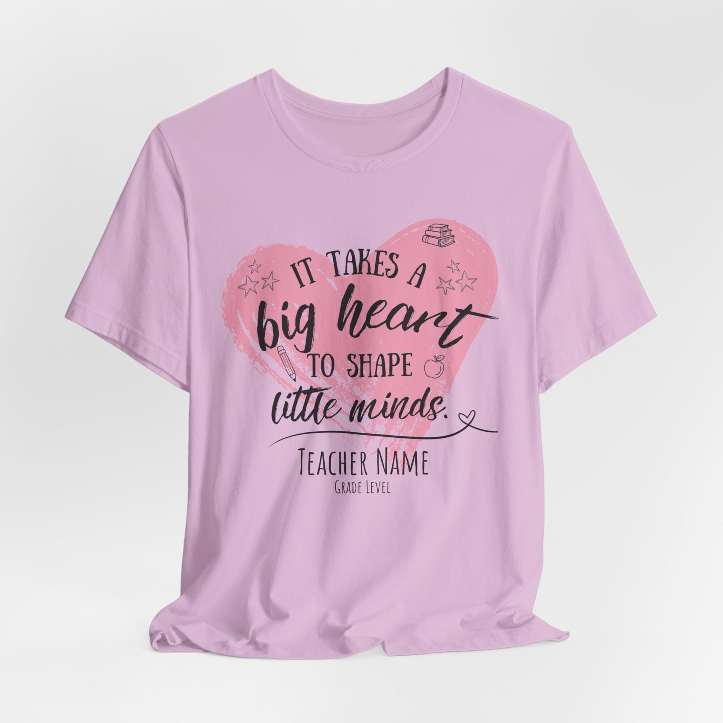 Personalized Teacher Shirt | It Takes a Big Heart to Shape Little Minds - Pearl & Wings