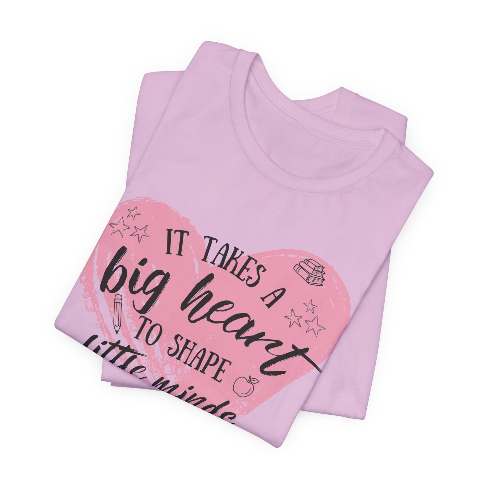 Personalized Teacher Shirt | It Takes a Big Heart to Shape Little Minds - Pearl & Wings