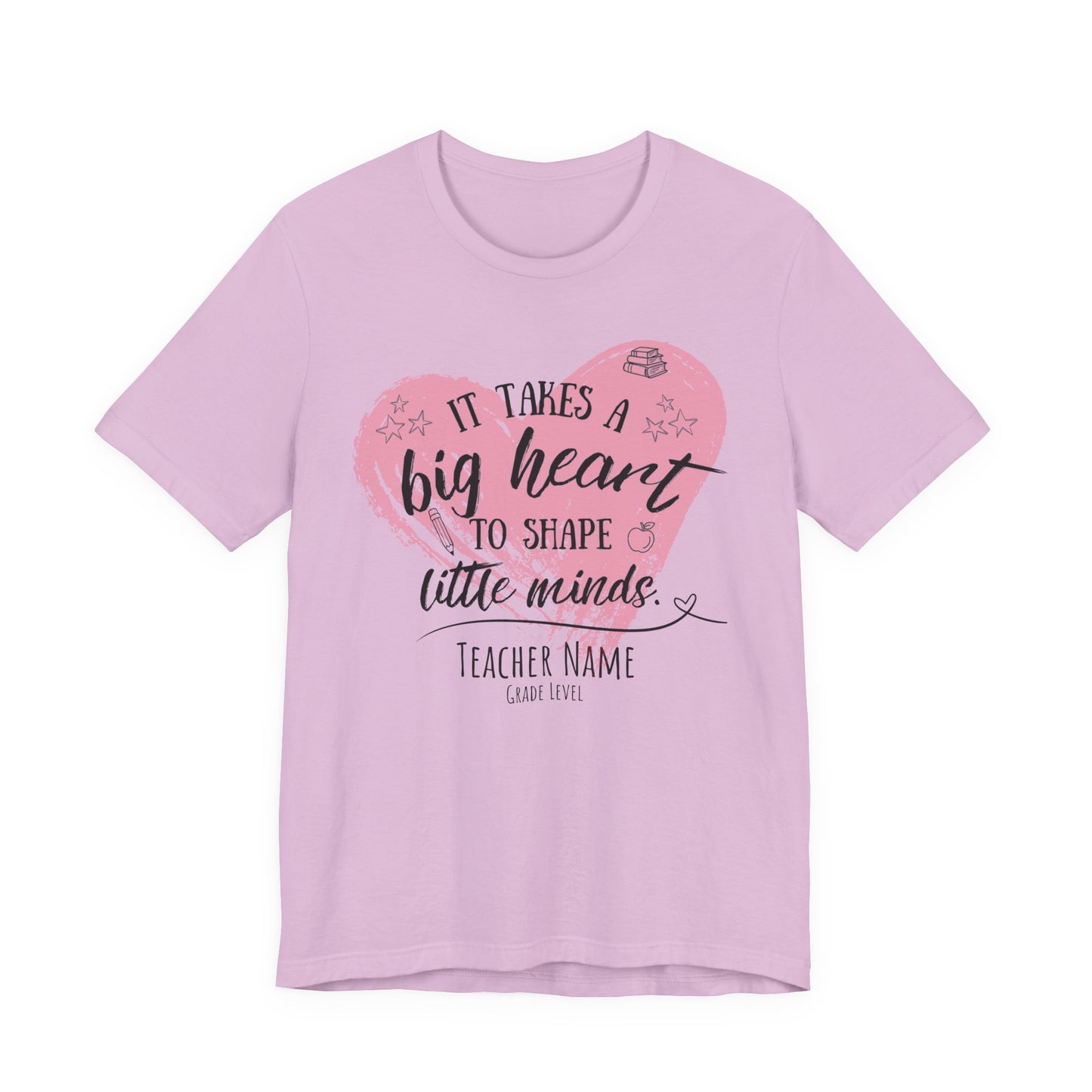 Personalized Teacher Shirt | It Takes a Big Heart to Shape Little Minds - Pearl & Wings