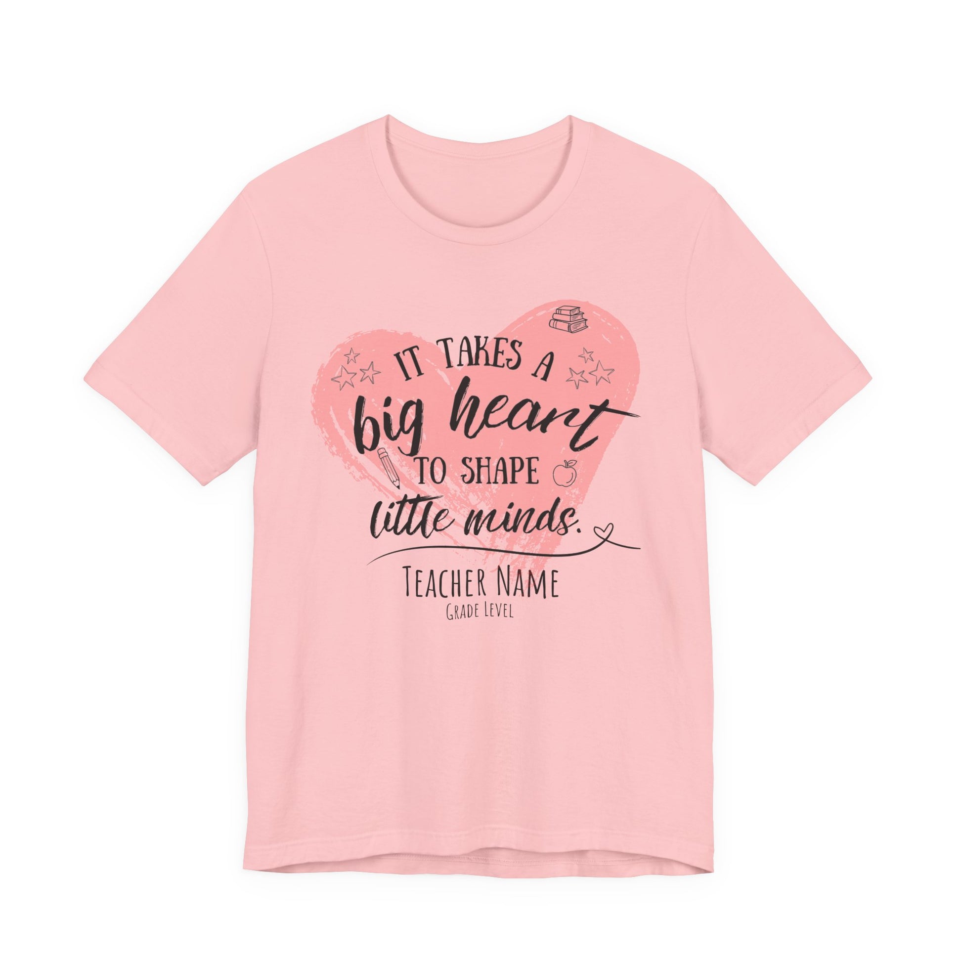 Personalized Teacher Shirt | It Takes a Big Heart to Shape Little Minds - Pearl & Wings