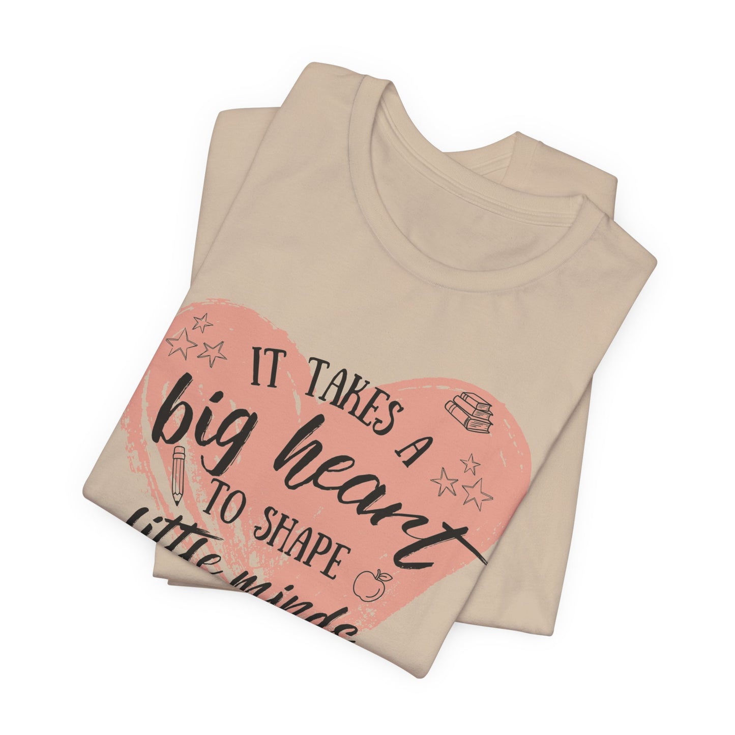 Personalized Teacher Shirt | It Takes a Big Heart to Shape Little Minds - Pearl & Wings