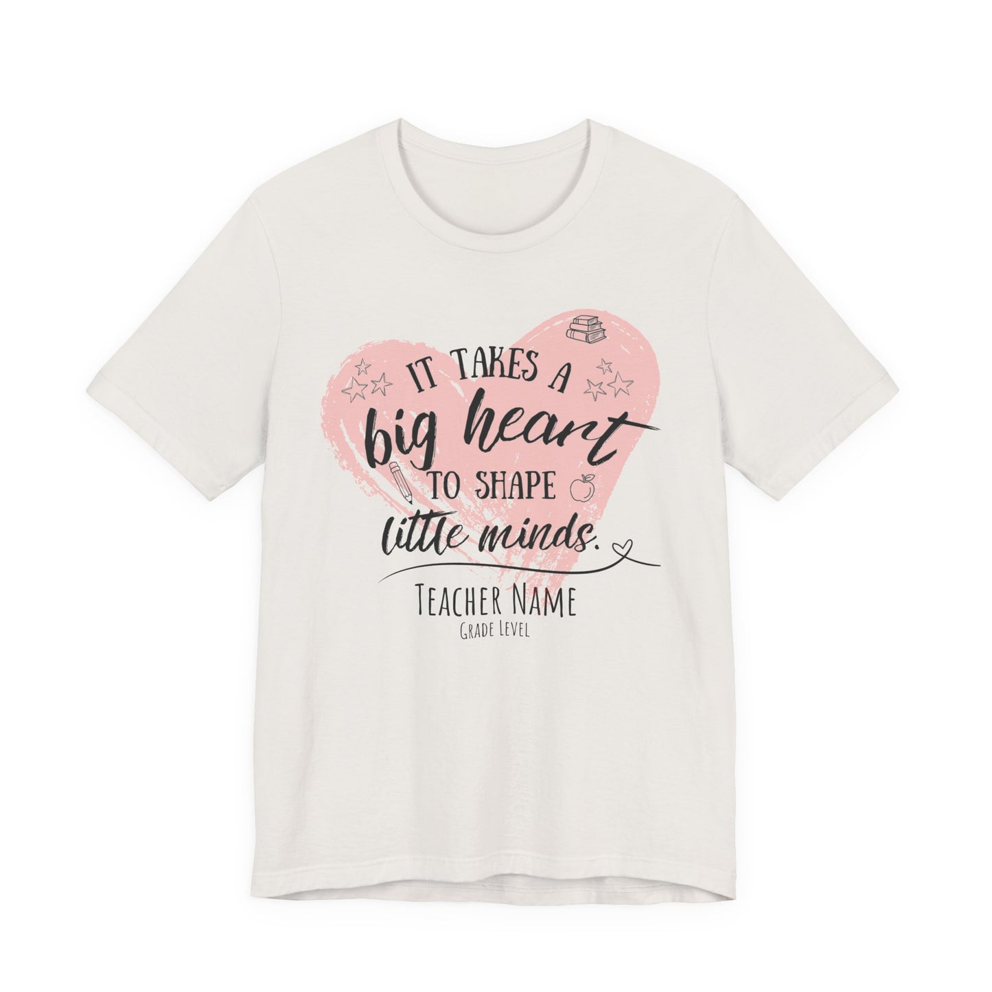 Personalized Teacher Shirt | It Takes a Big Heart to Shape Little Minds - Pearl & Wings
